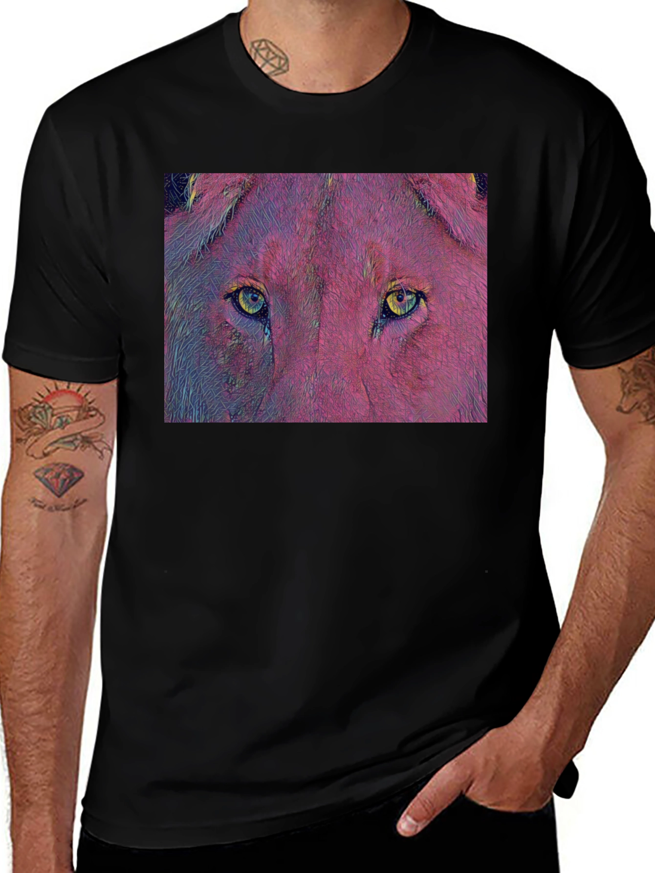 Variant 14 of Lion Eyes Graphic T-Shirt - Bold & Unique Design