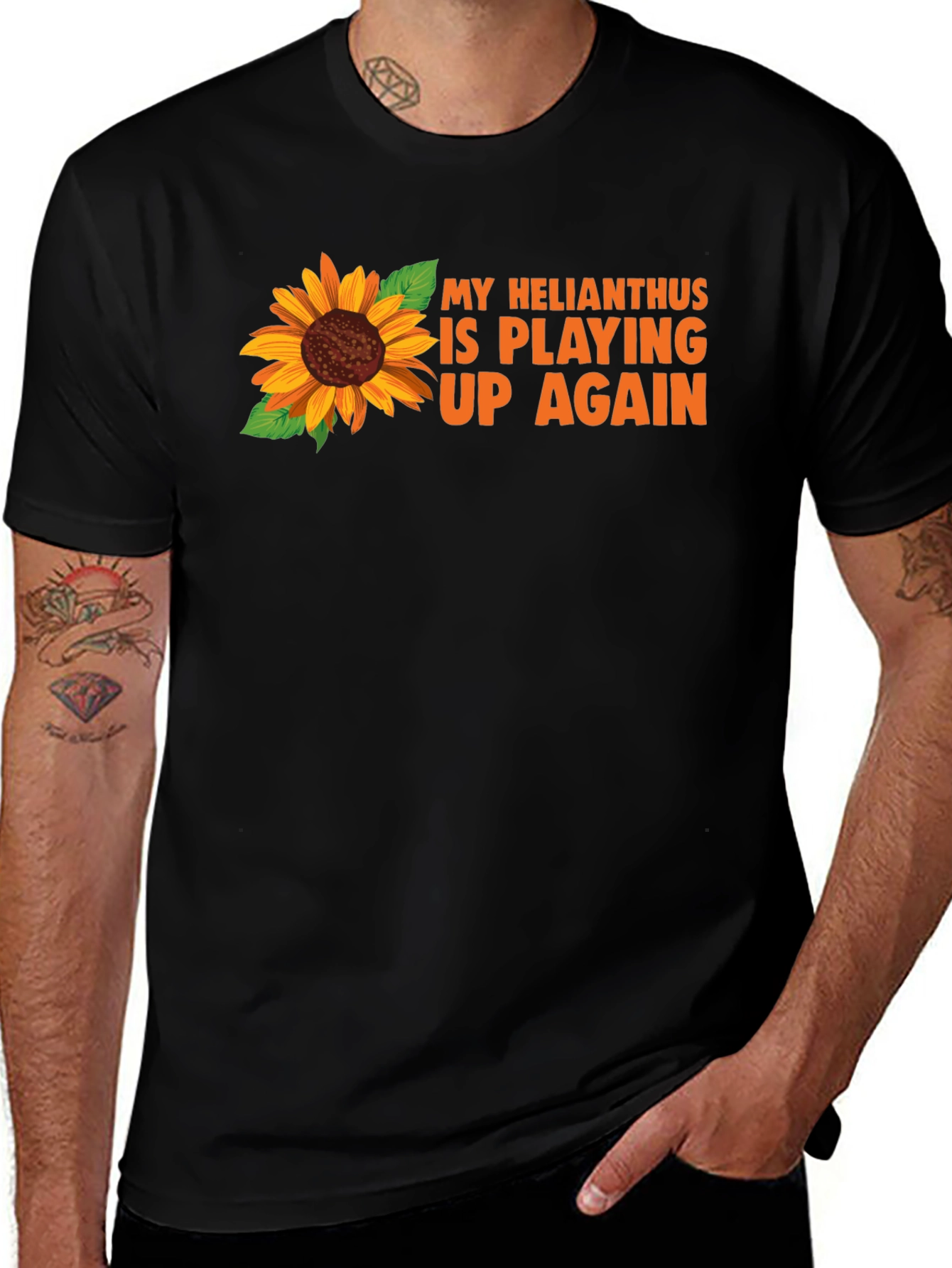 Variant 10 of Sunflower Graphic T-Shirt - Helianthus Pun