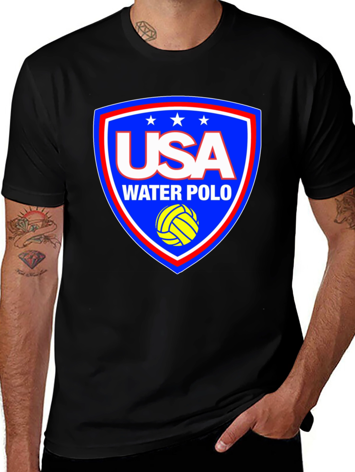 USA Water Polo T-Shirt - Patriotic Design