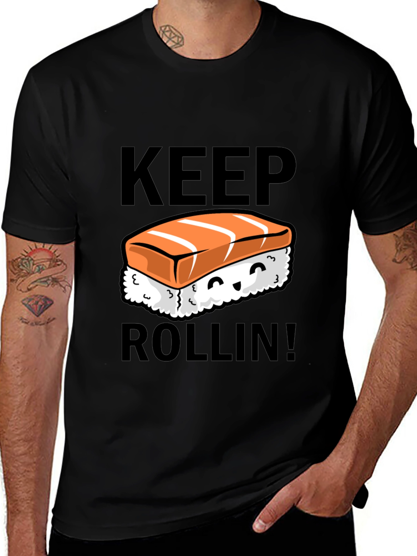 Keep Rollin' Sushi Graphic T-Shirt