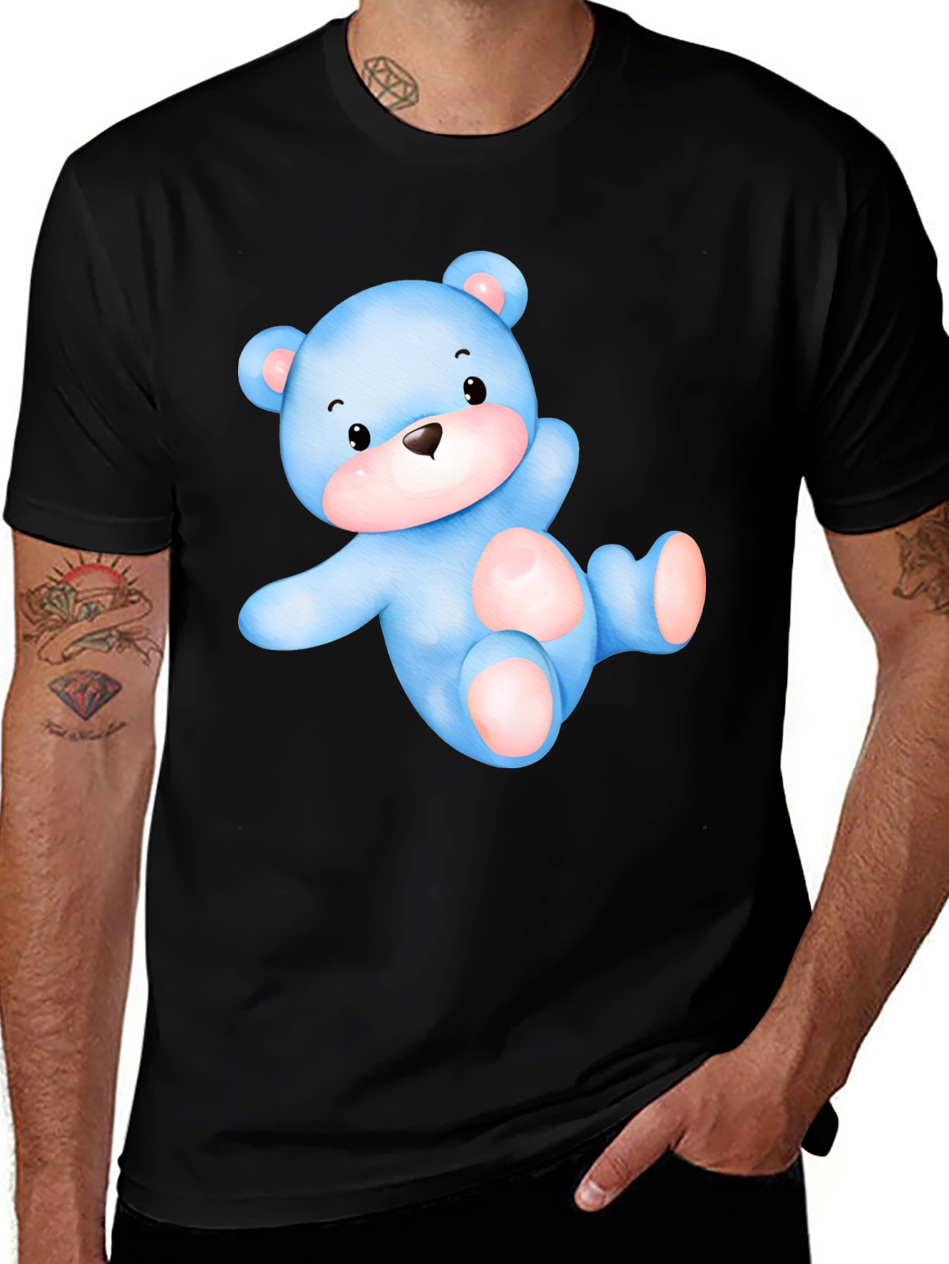 Variant 15 of Cute Blue Teddy Bear Graphic Tee
