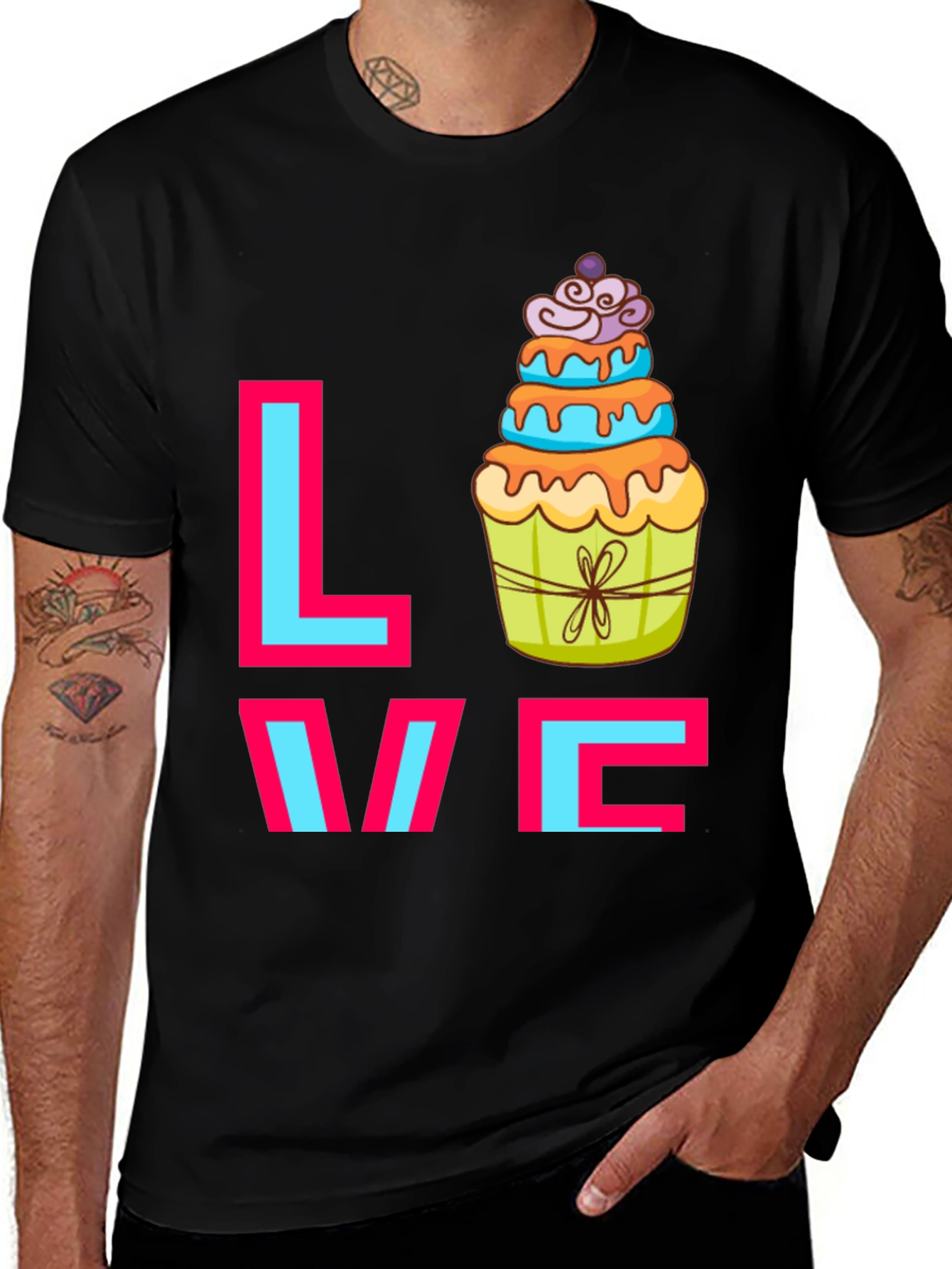Variant 22 of Sweet Love Cupcake Graphic Tee - Fun Casual T-Shirt