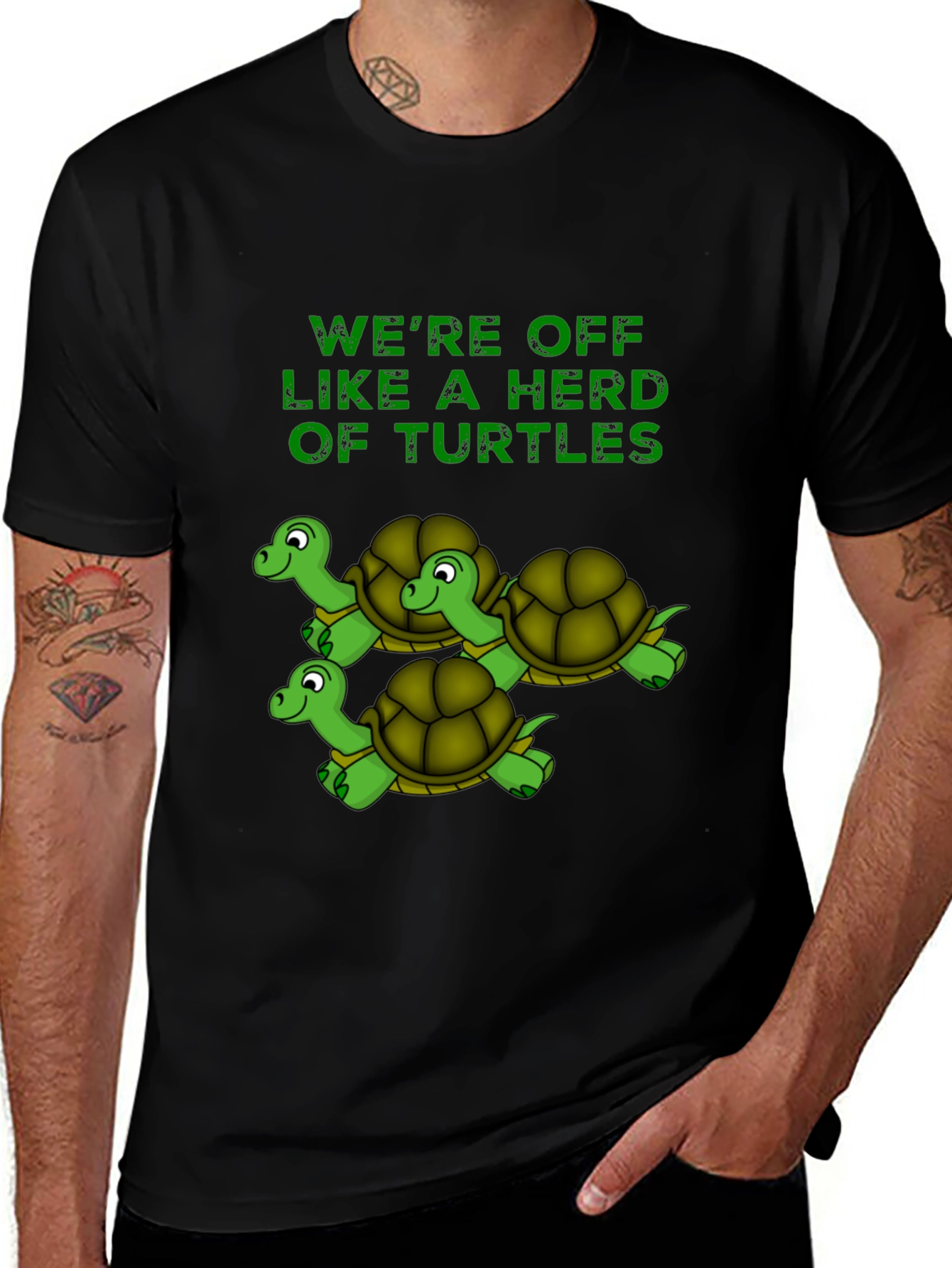 Variant 16 of Herd of Turtles Graphic T-Shirt - Black