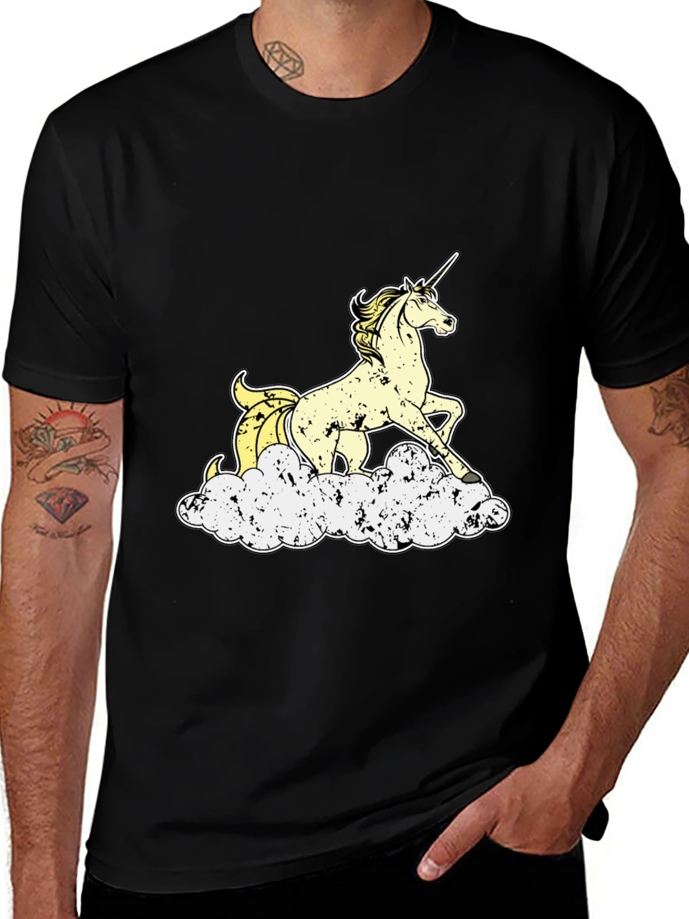 Variant 22 of Unicorn Cloud Black T-Shirt