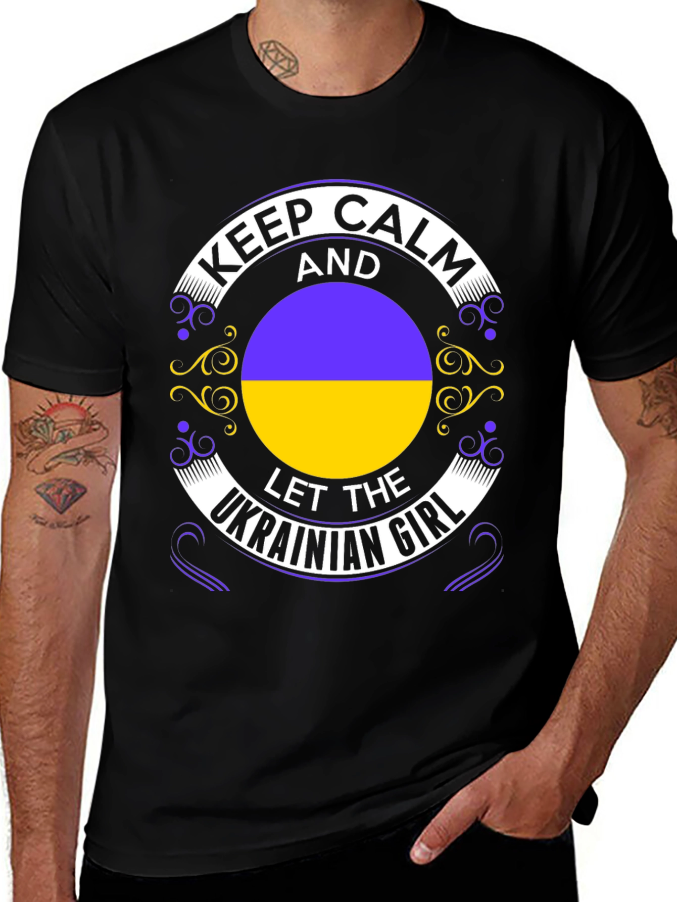 Keep Calm Ukrainian Girl Black T-Shirt