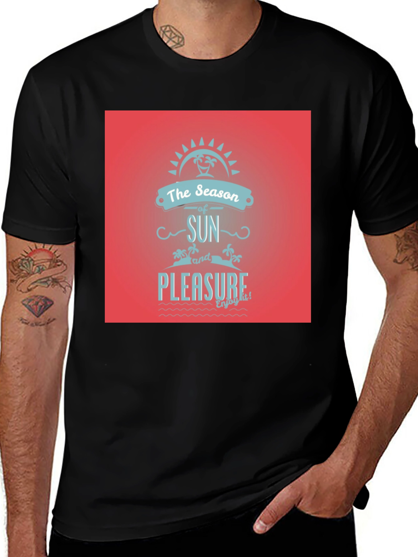 Variant 24 of Sun & Pleasure Graphic Tee - Black