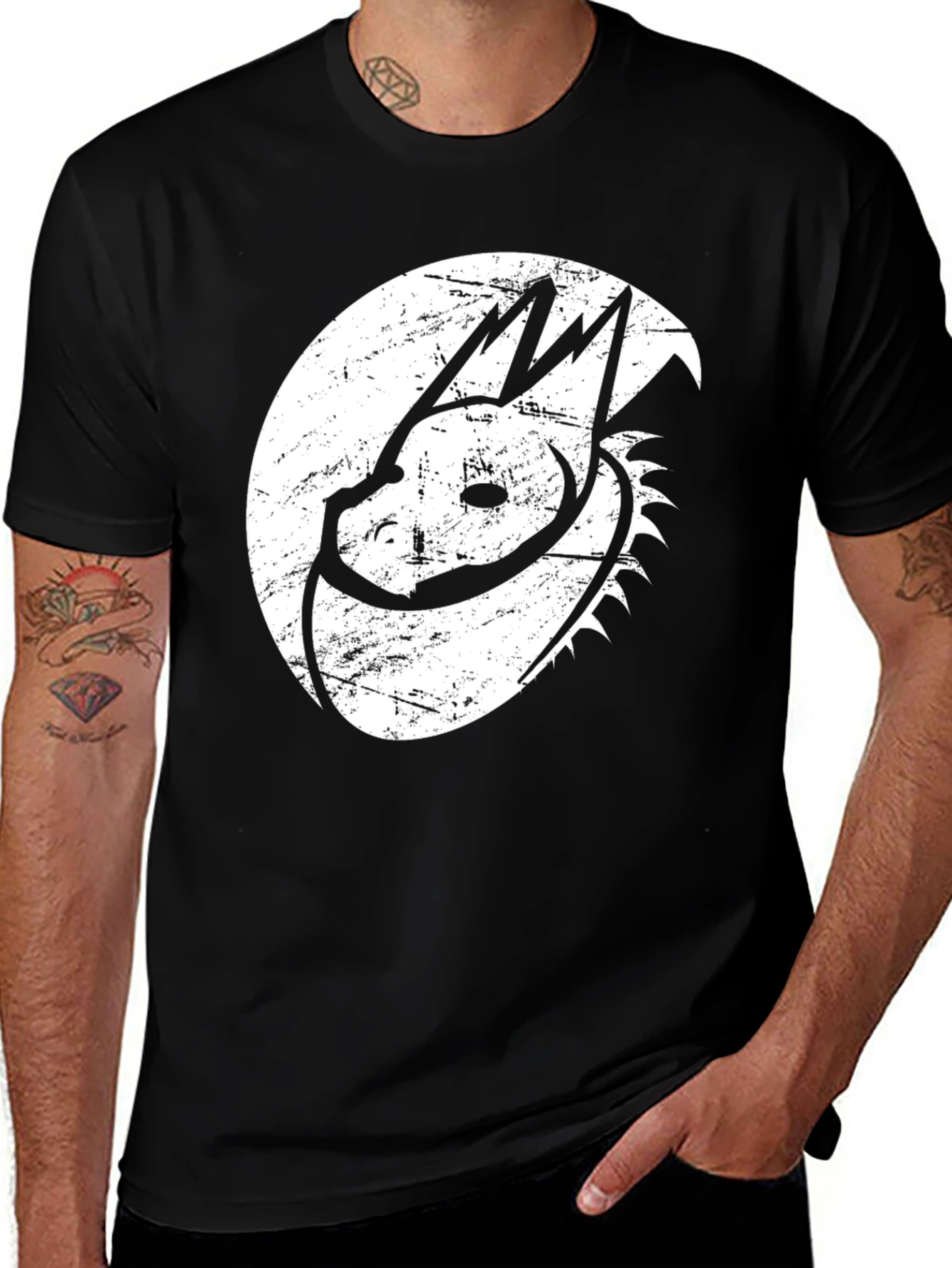Variant 7 of Dragon Graphic Tee - Black Cotton Blend