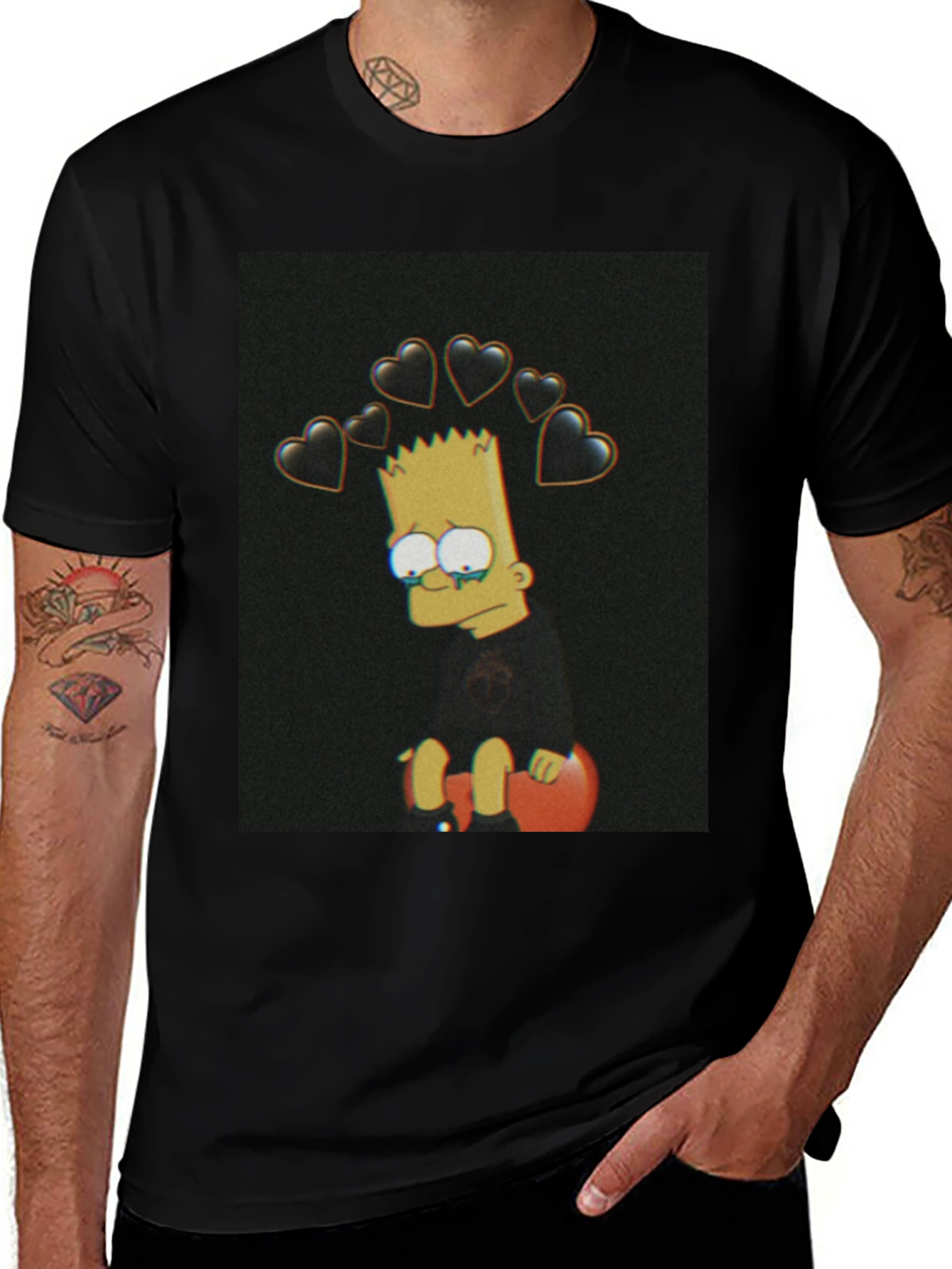 Variant 30 of Bart Simpson Sad Heart T-Shirt