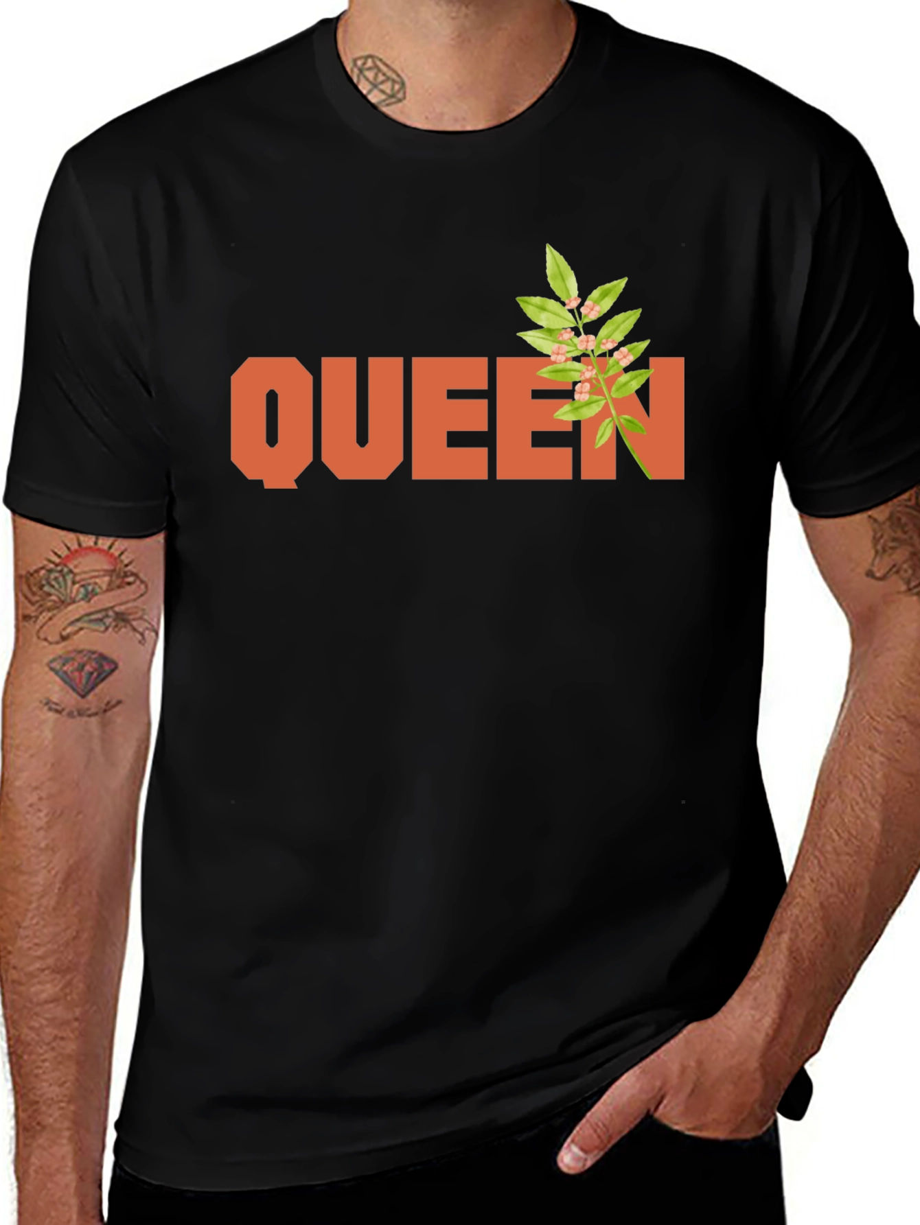 Variant 30 of Queen Floral Black T-Shirt