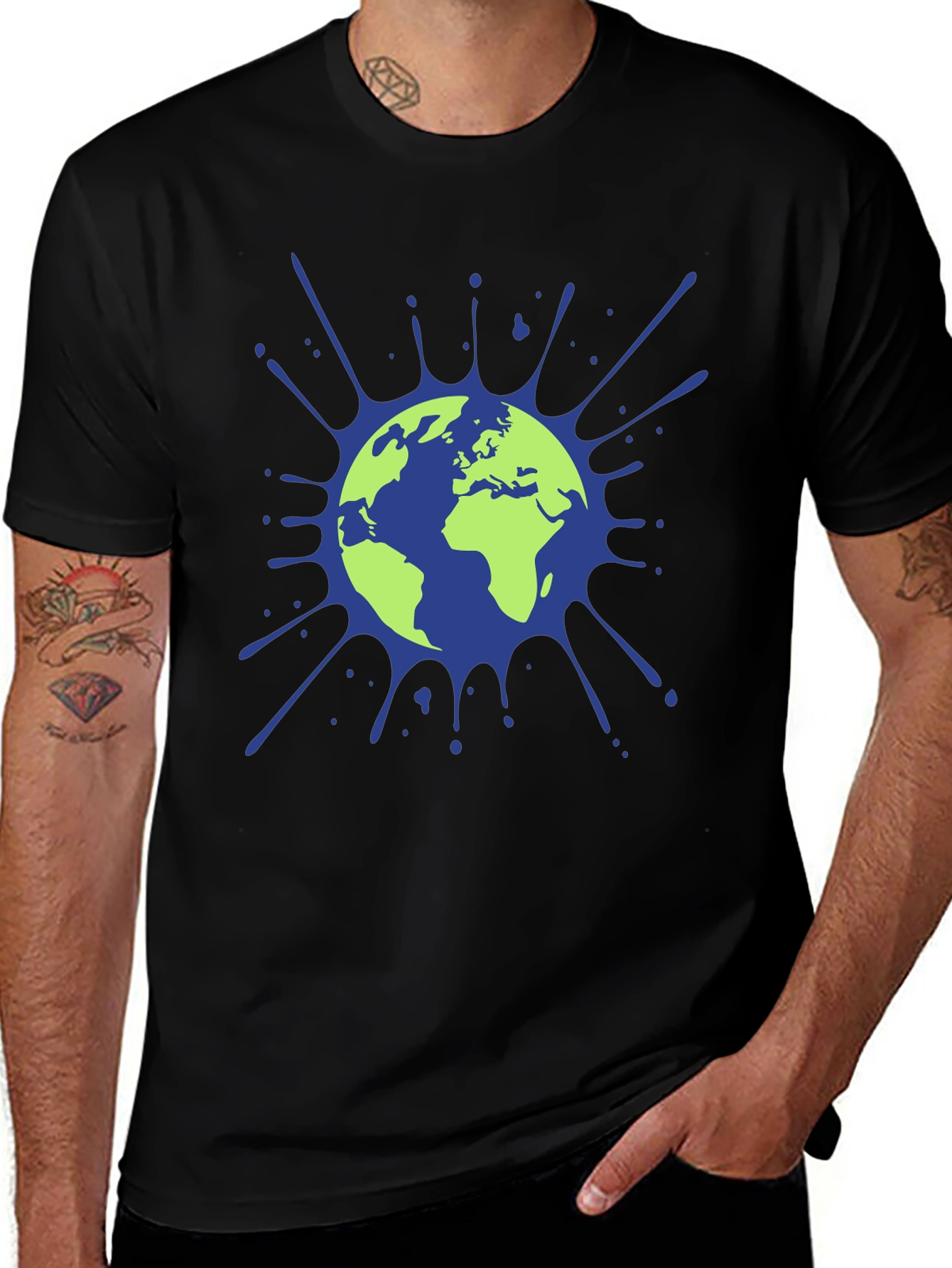 Variant 27 of Earth Splatter Graphic Tee - Eco-Friendly Design