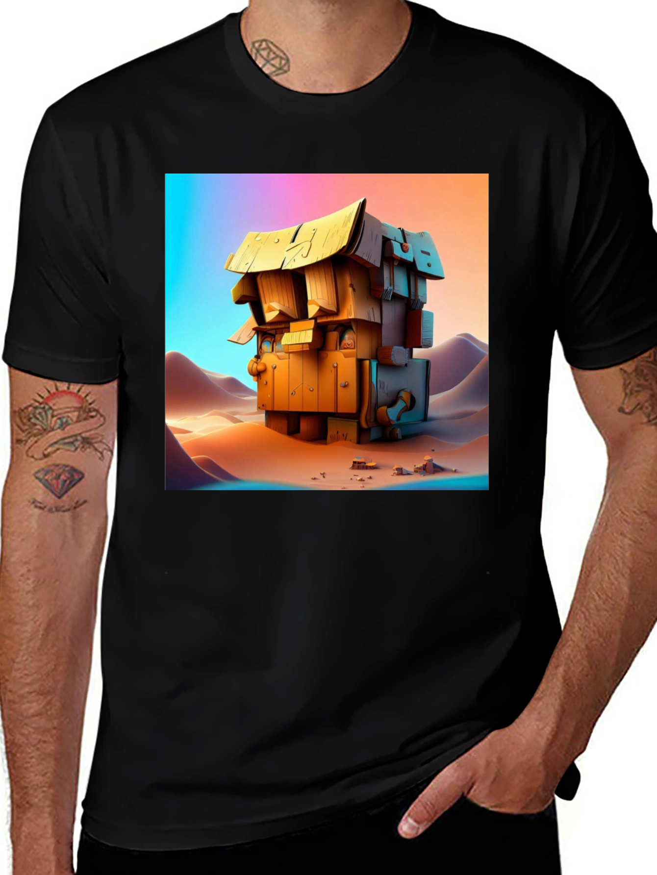Variant 22 of Abstract Geometric Desert House T-Shirt