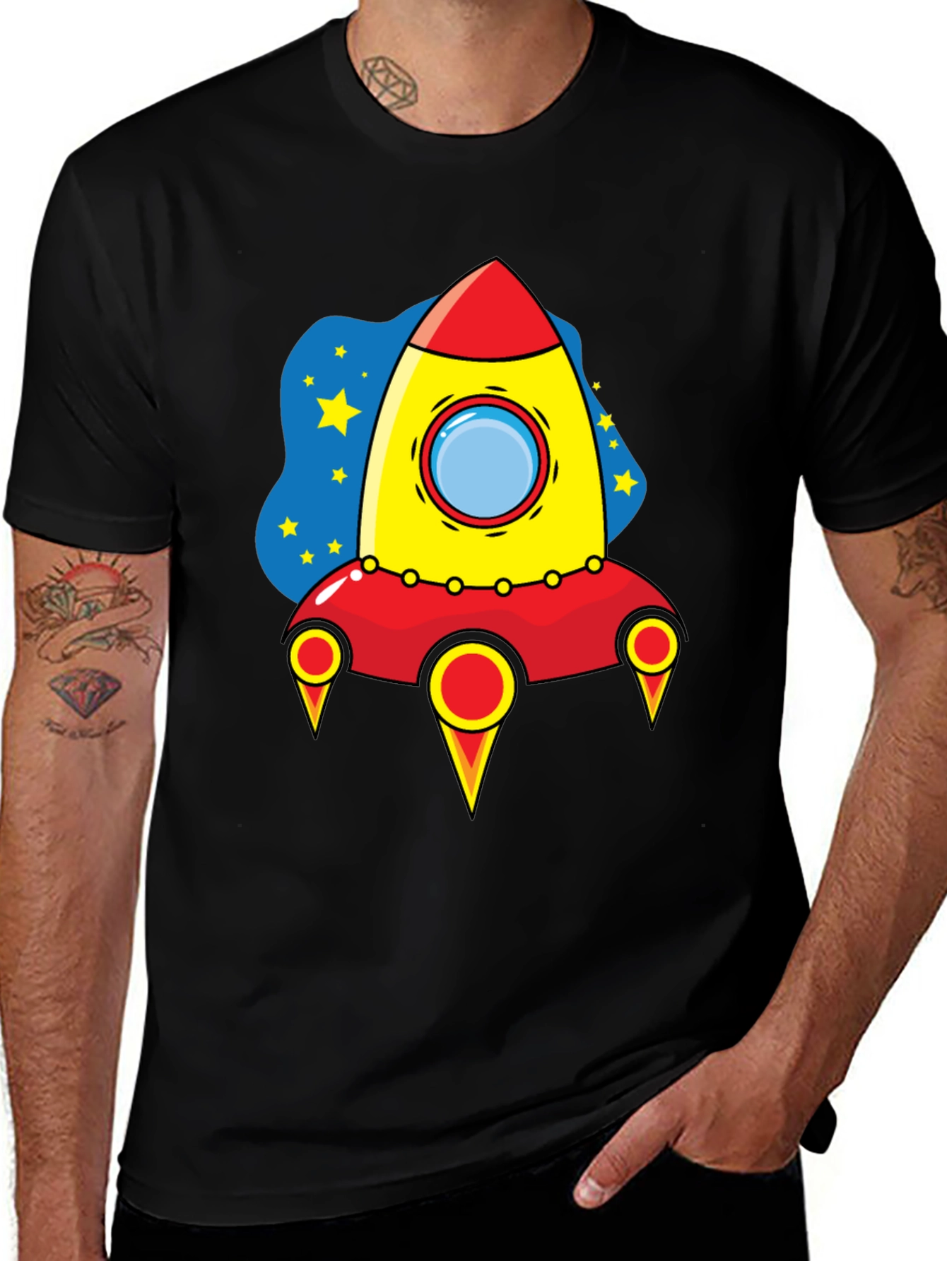 Variant 25 of Rocket Ship Graphic T-Shirt - Space Adventure Tee