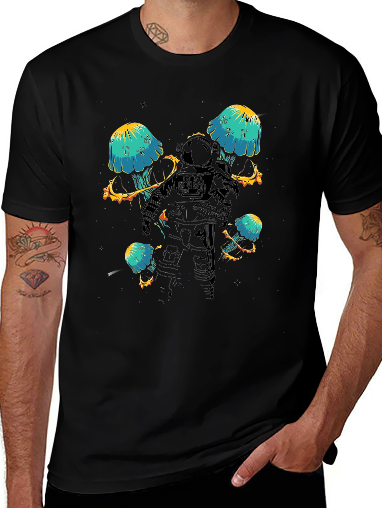 Variant 23 of Astronaut Jellyfish T-Shirt - Space Adventure Tee