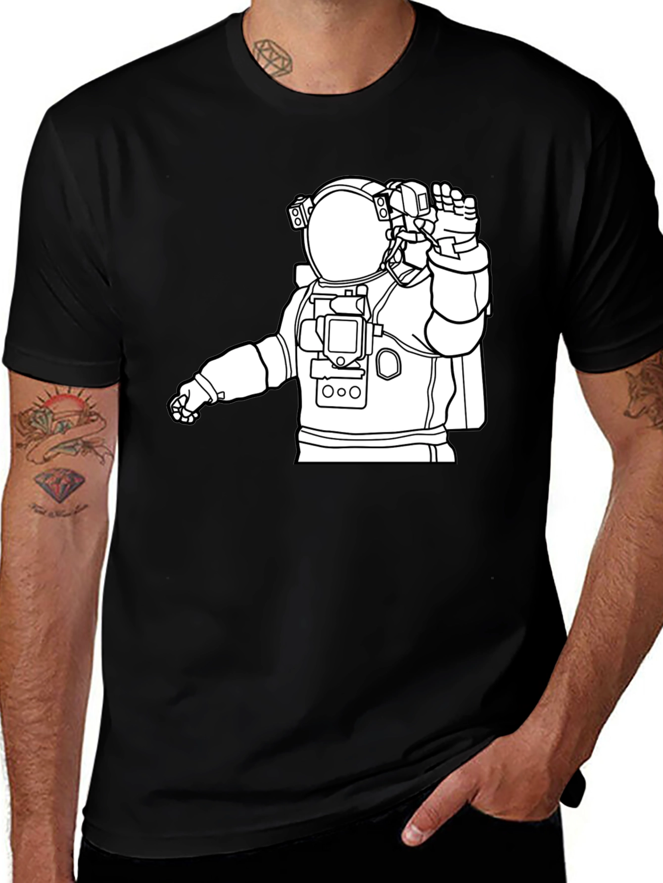 Variant 7 of Astronaut Graphic Tee - Cool Space Design