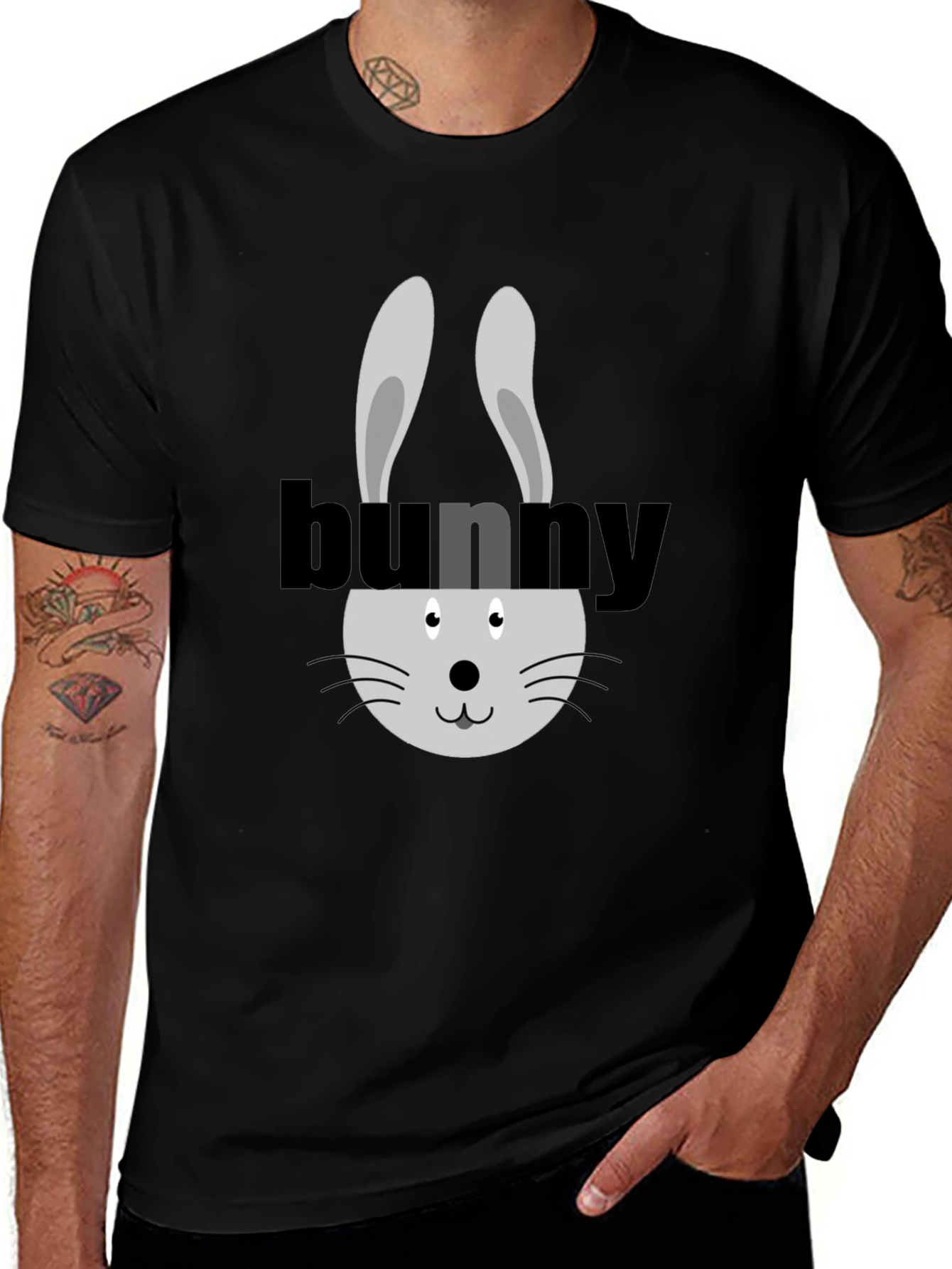 Variant 23 of Bunny Graphic Tee - Soft Cotton Blend Comfort