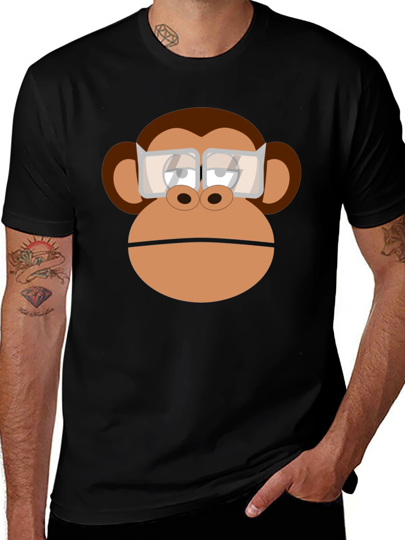 Variant 5 of Cool Monkey with Glasses Graphic T-Shirt