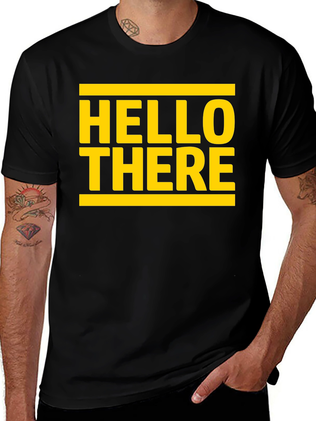 Variant 13 of Hello There Graphic Tee - Black Cotton T-Shirt