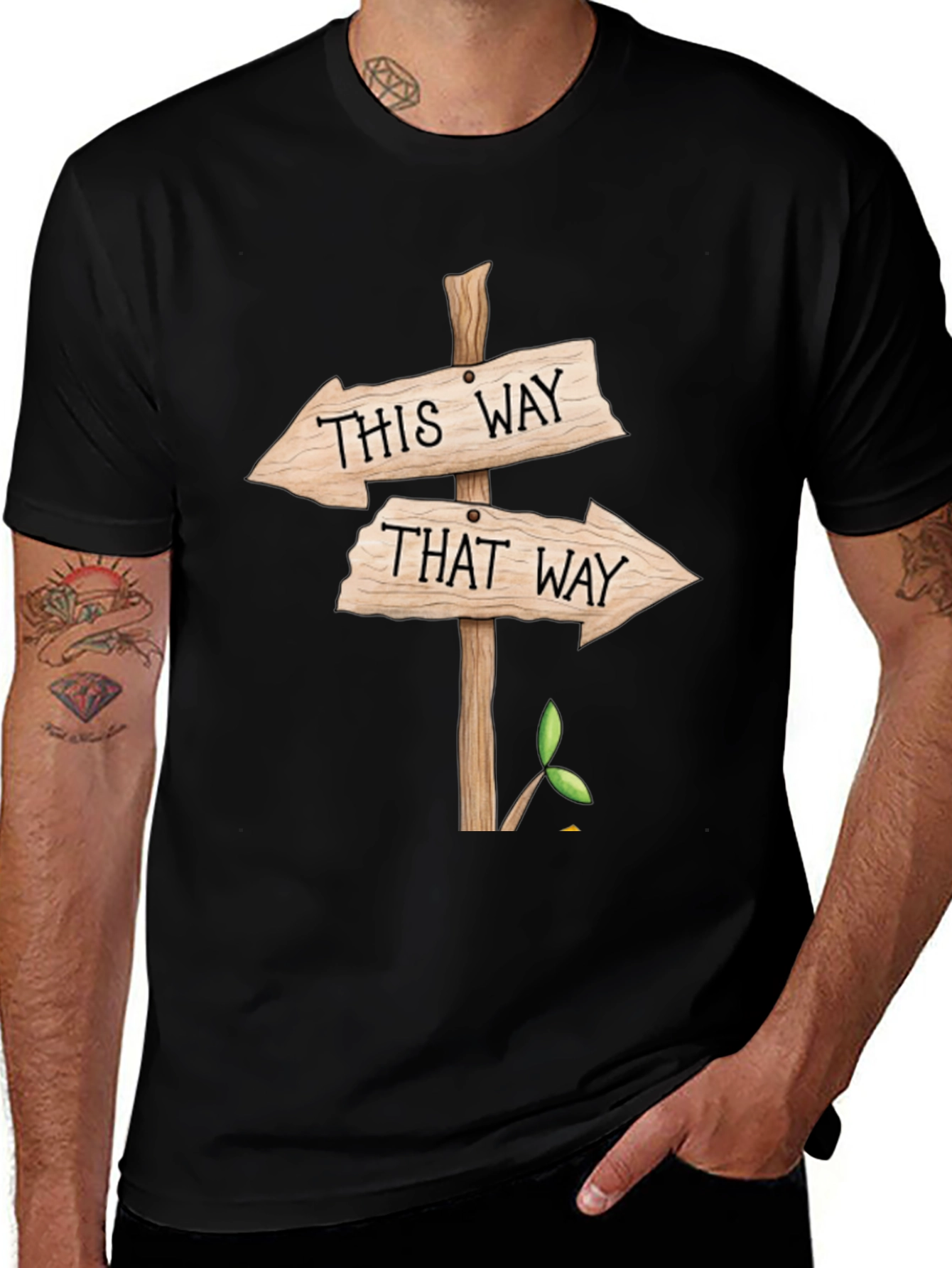 Variant 15 of Funny Directional Sign T-Shirt - This Way That Way Tee