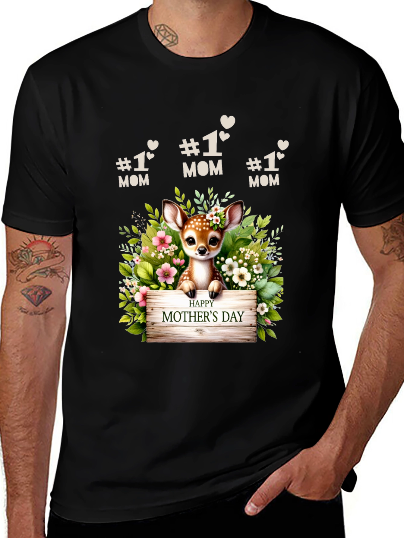 Variant 26 of Deer Mother's Day T-Shirt - #1 Mom