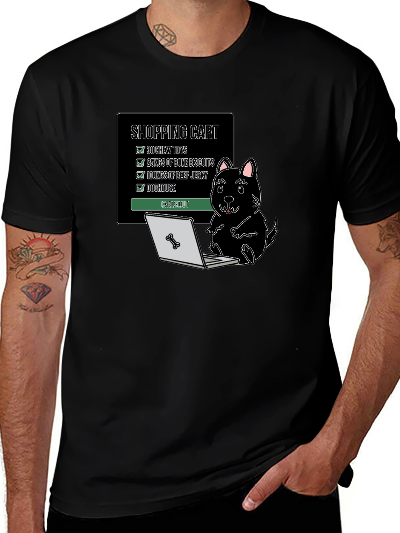 Dog Shopping Cart T-Shirt Funny Canine Gift