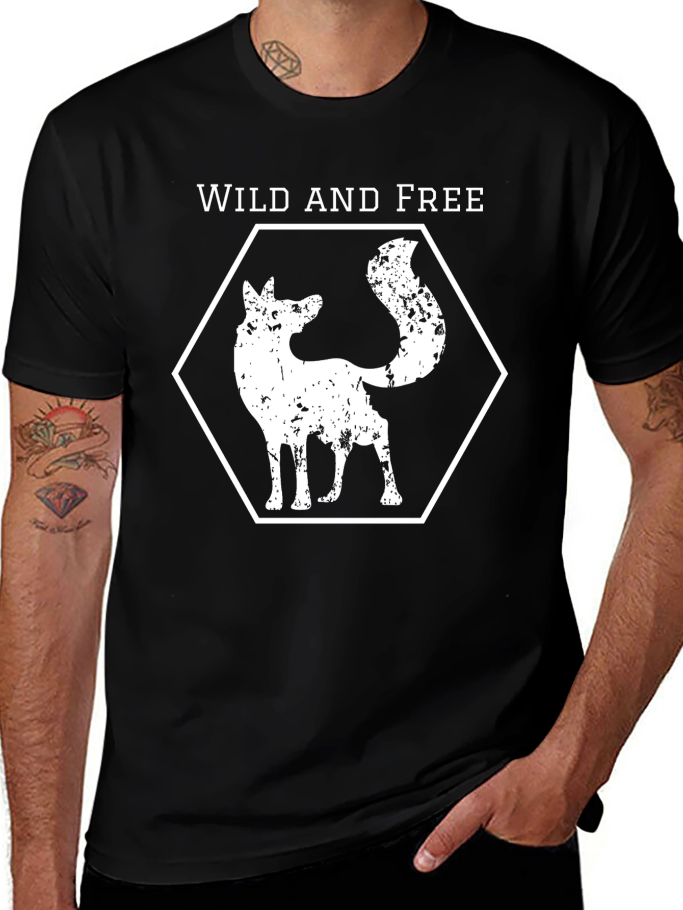 Variant 17 of Wild and Free Graphic Tee, Fox Design