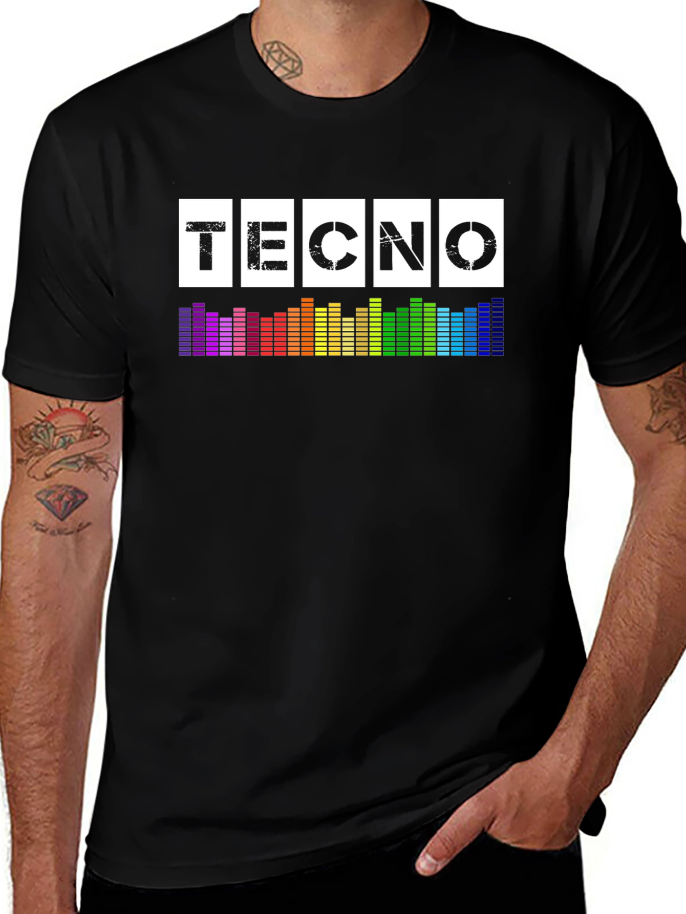 Variant 7 of Techno Music T-Shirt - Graphic Equalizer Design