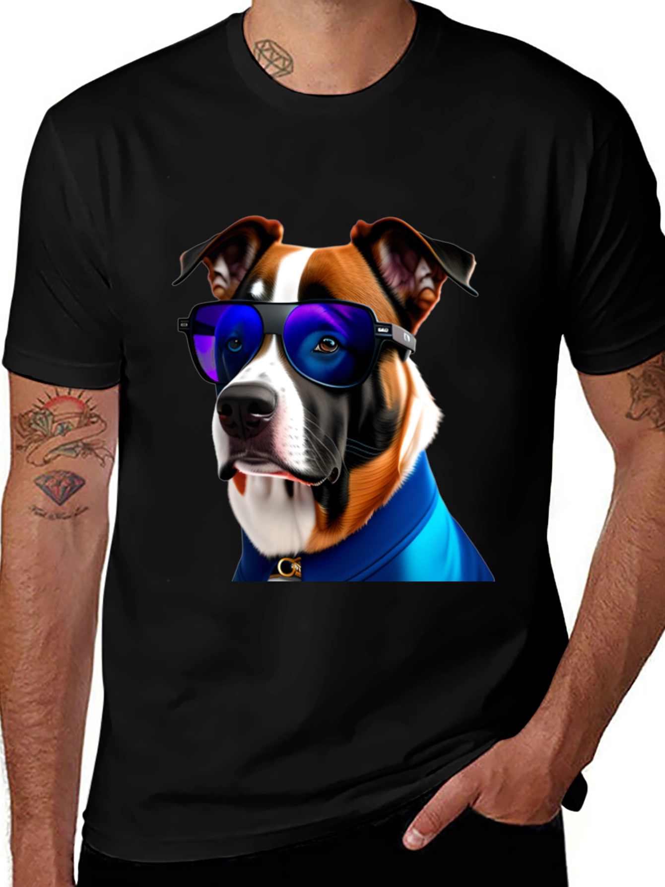 Variant 20 of Cool Dog Tee: Stylish Pup in Shades