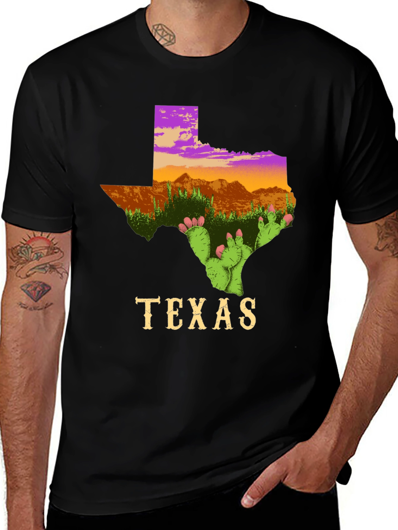 Texas Cactus T-Shirt State Pride Graphic Tee