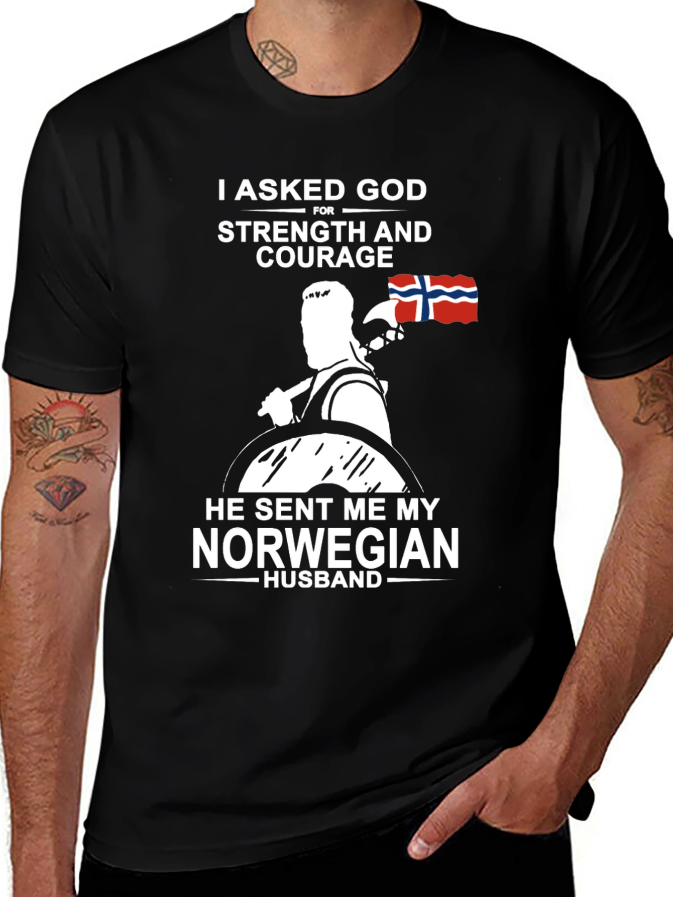 Norwegian Husband T-Shirt - Strength & Courage Gift