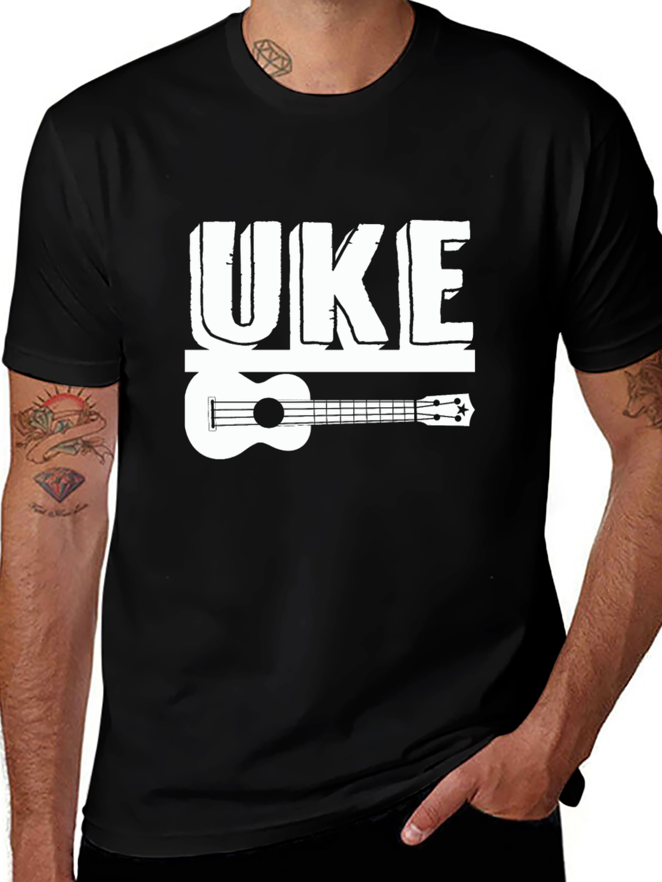 Variant 20 of UKE Ukulele Graphic Tee - Casual Black T-Shirt
