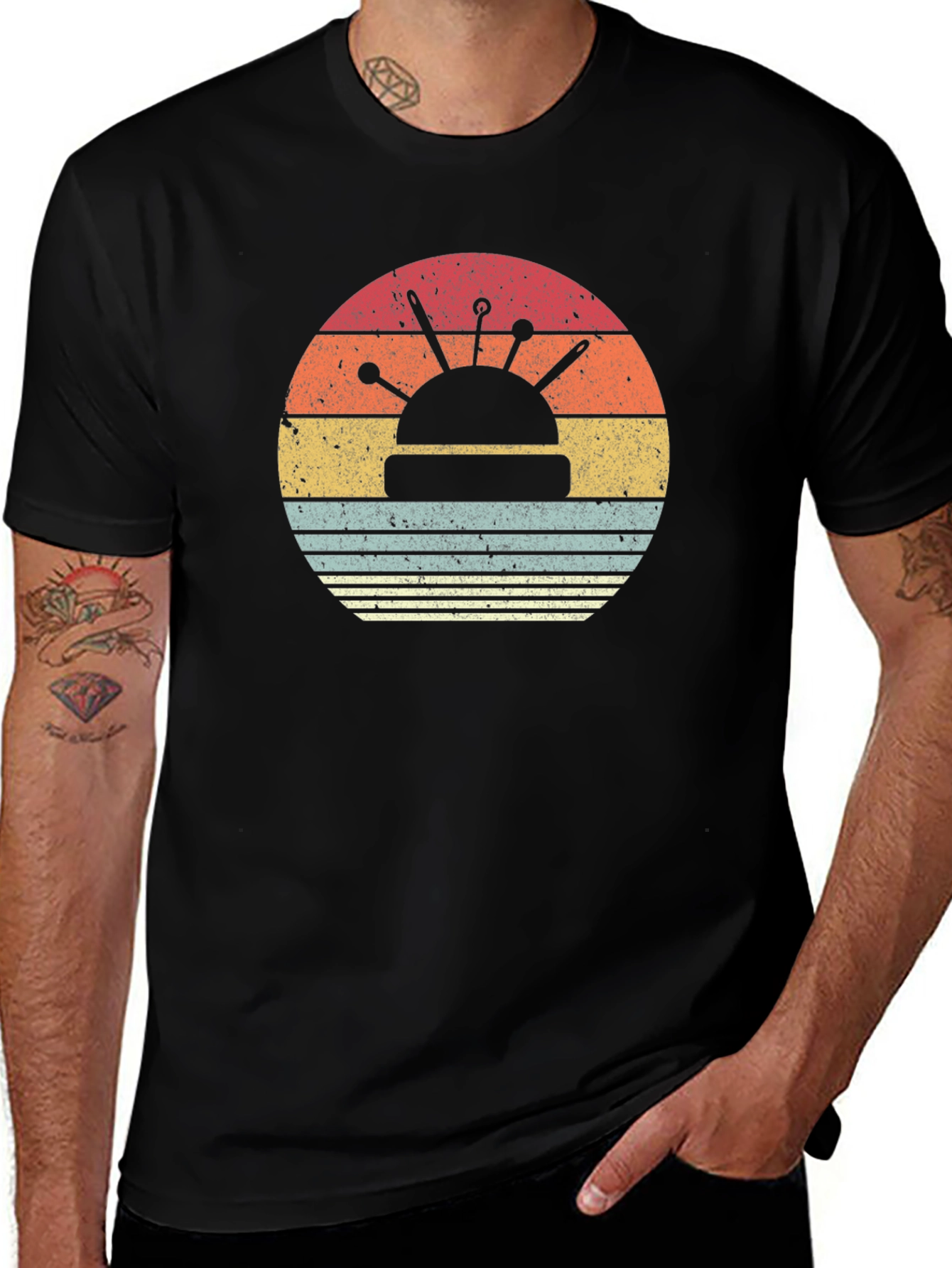 Variant 25 of Retro Pin Cushion Sunset Graphic Tee