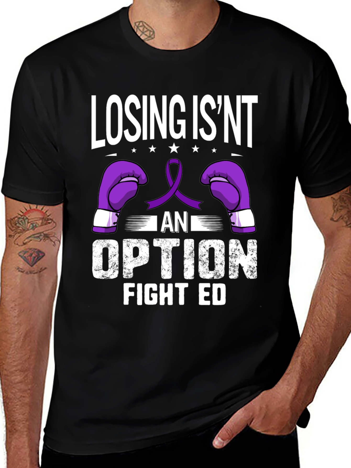 Variant 8 of Losing Isn't an Option T-Shirt, Fight ED, Purple Ribbon