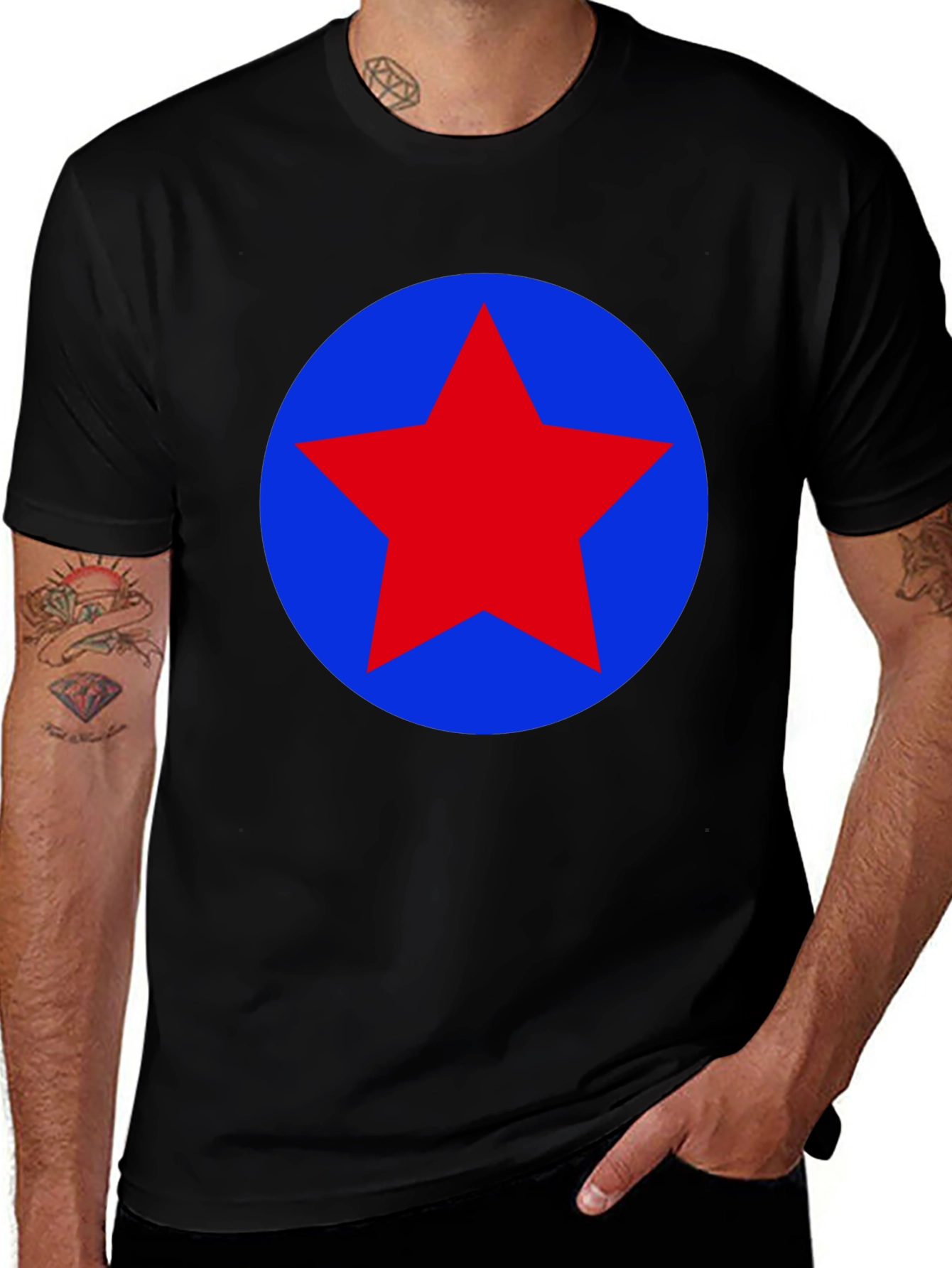 Variant 10 of Bold Star Graphic Tee - Black