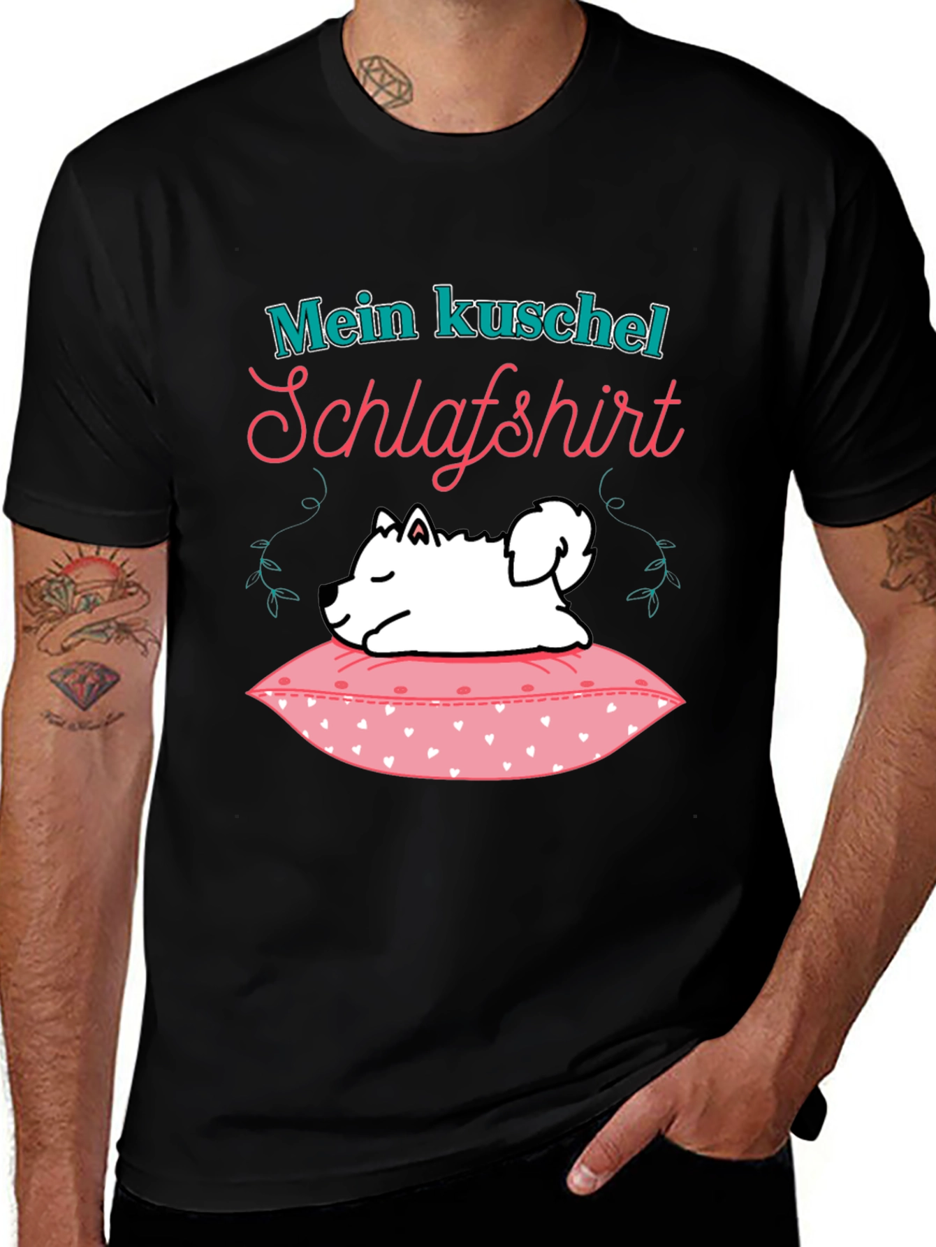 Variant 21 of Cute Dog 'Mein Kuschel Schlafshirt' Graphic T-Shirt