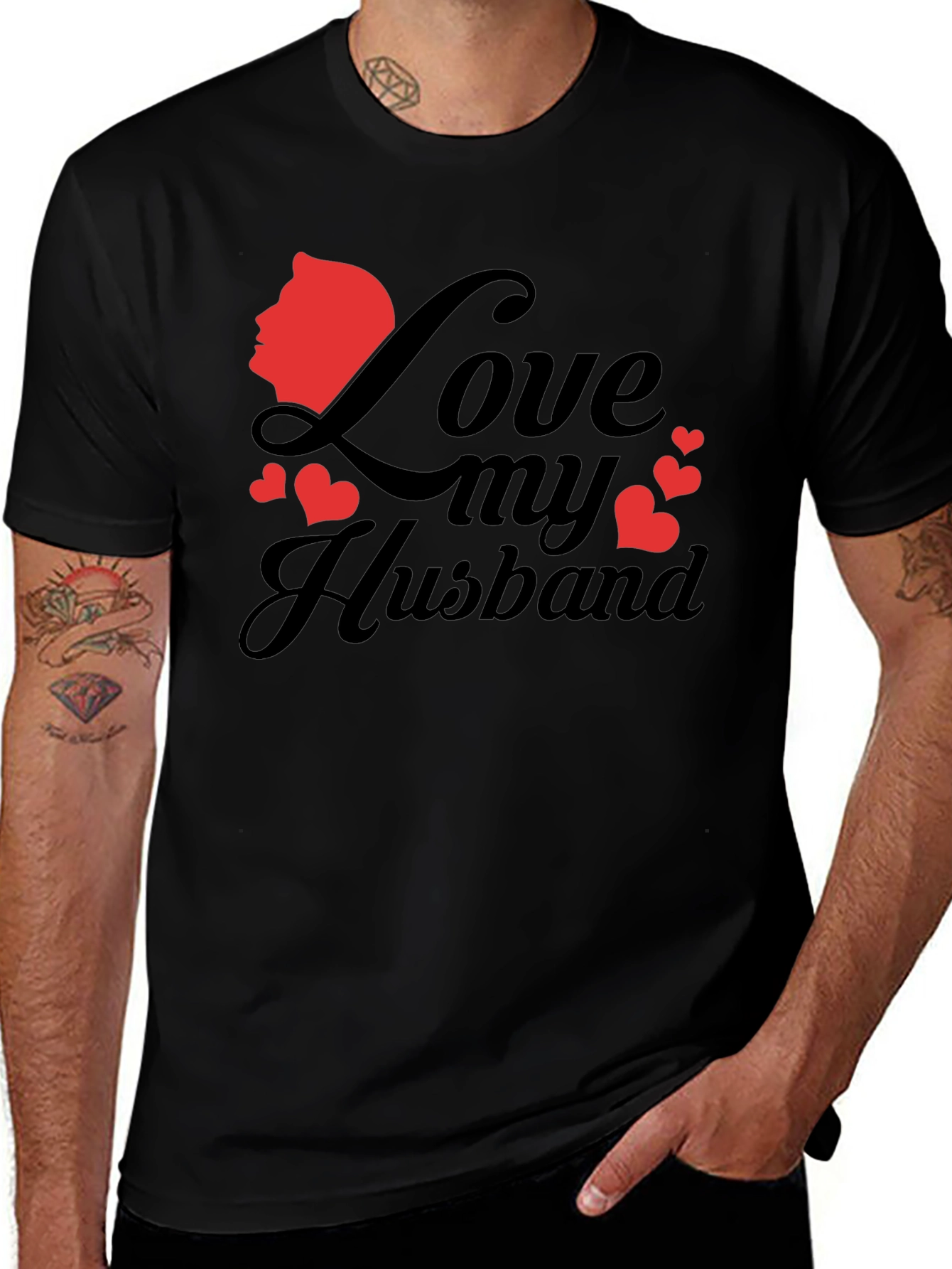 Variant 10 of Love My Husband T-Shirt - Black