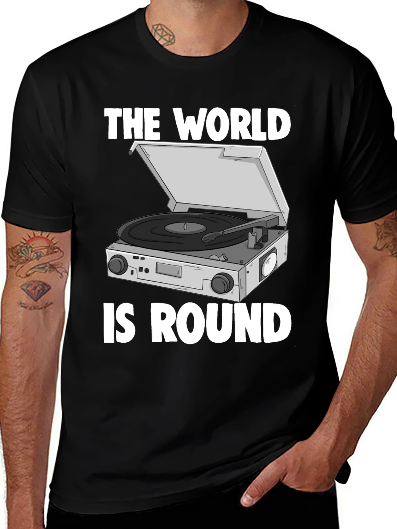 Variant 9 of The World Is Round Turntable T-Shirt