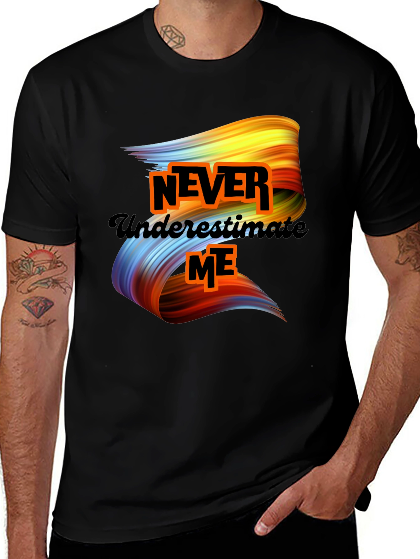 Variant 16 of Never Underestimate Me Graphic Tee - Black