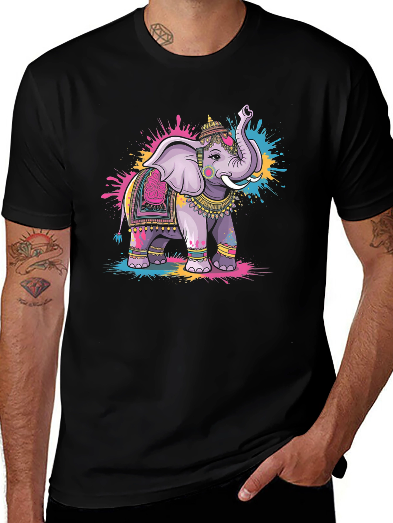 Variant 23 of Colorful Elephant Graphic T-Shirt