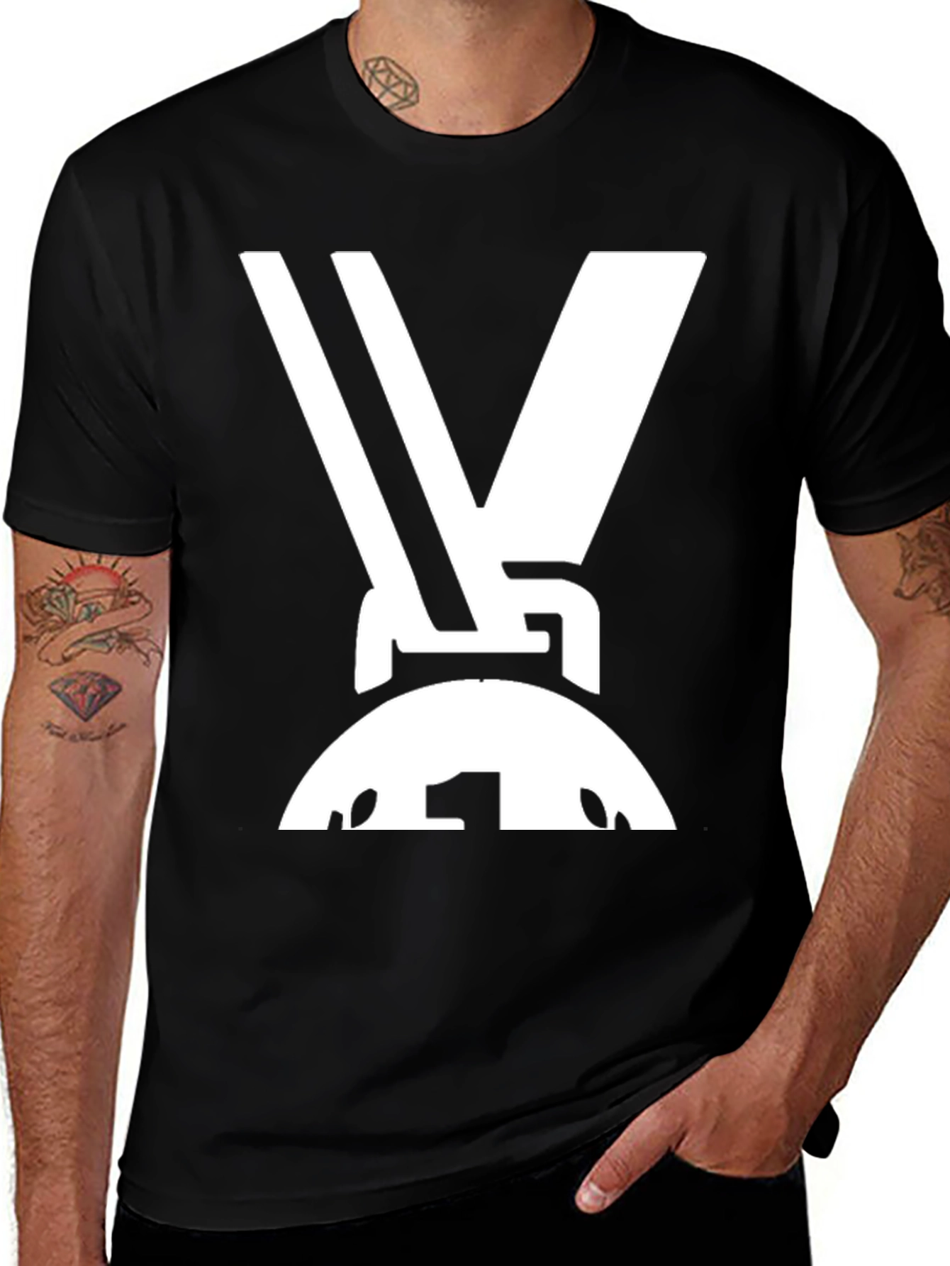 Variant 10 of Abstract Graphic Print Black T-Shirt