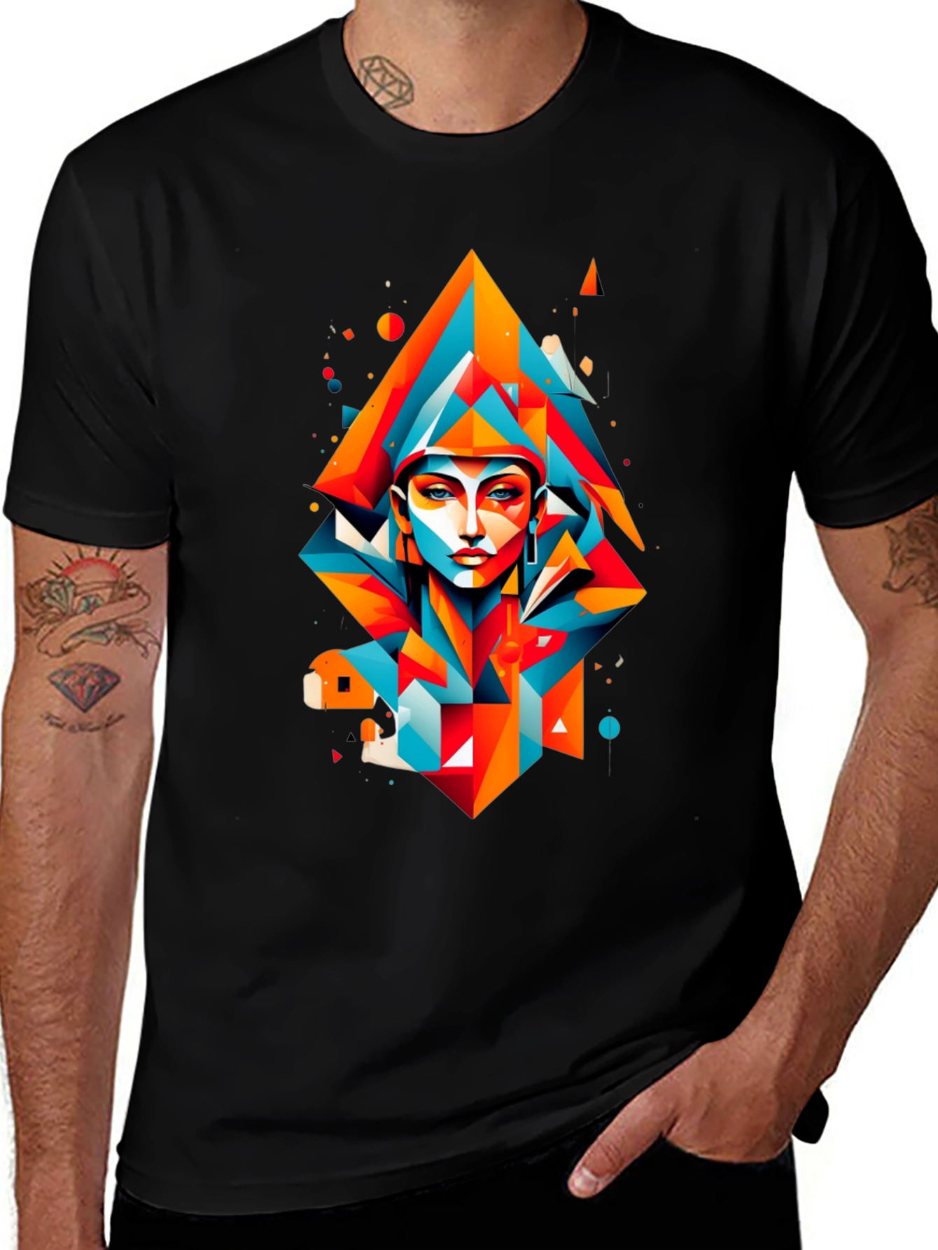 Abstract Pharaoh Graphic Tee - Modern Art Shirt