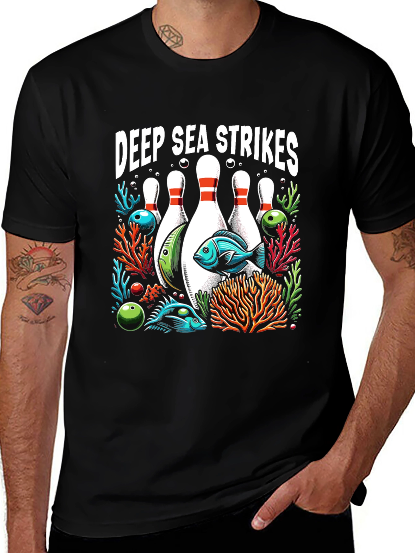 Deep Sea Strikes Bowling T-Shirt