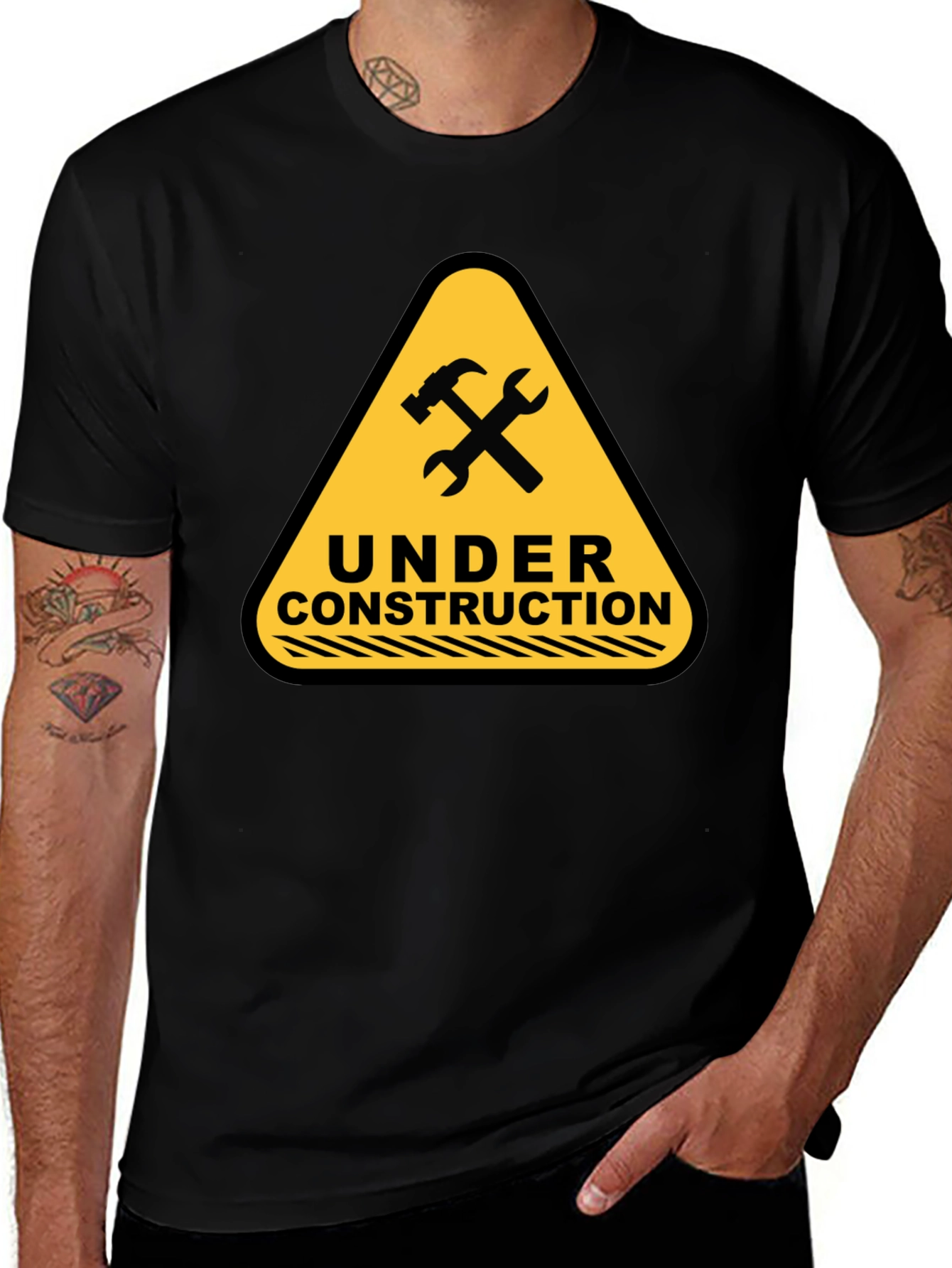 Variant 3 of Under Construction T-Shirt - Black Graphic Tee