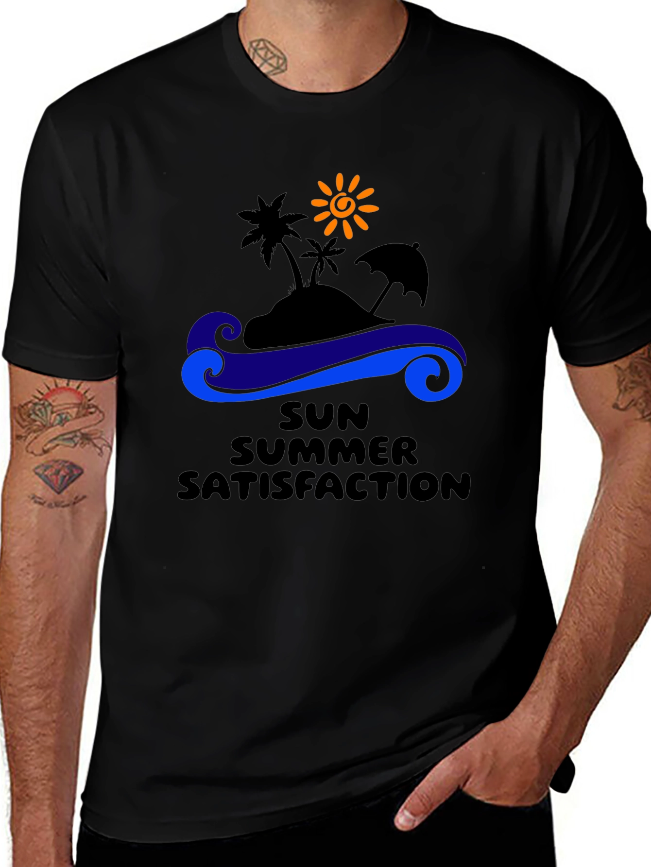 Variant 5 of Summer Satisfaction Black Graphic T-Shirt