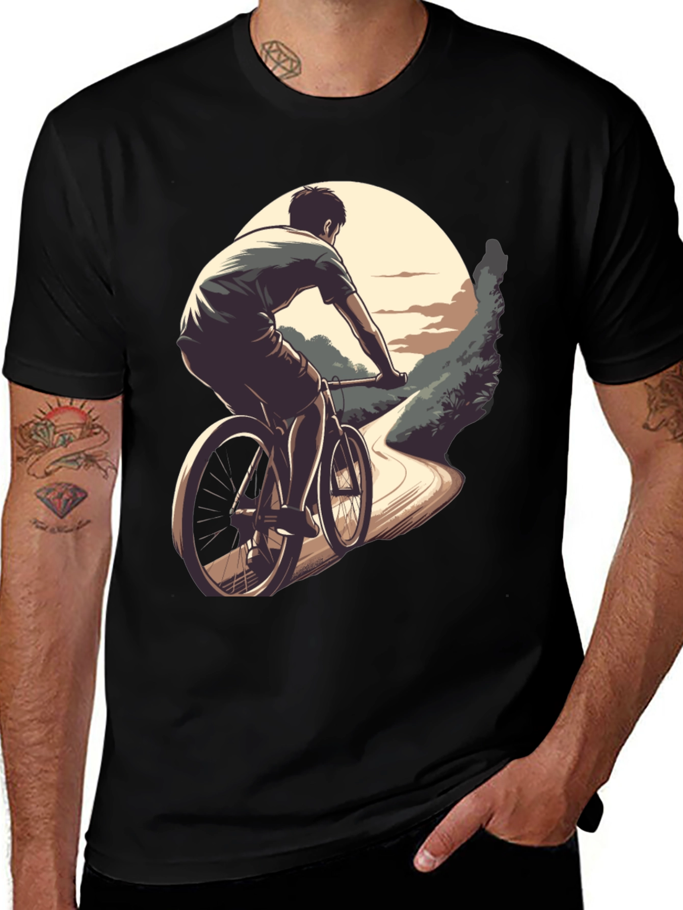 Men's Graphic Tee - Cycling Design