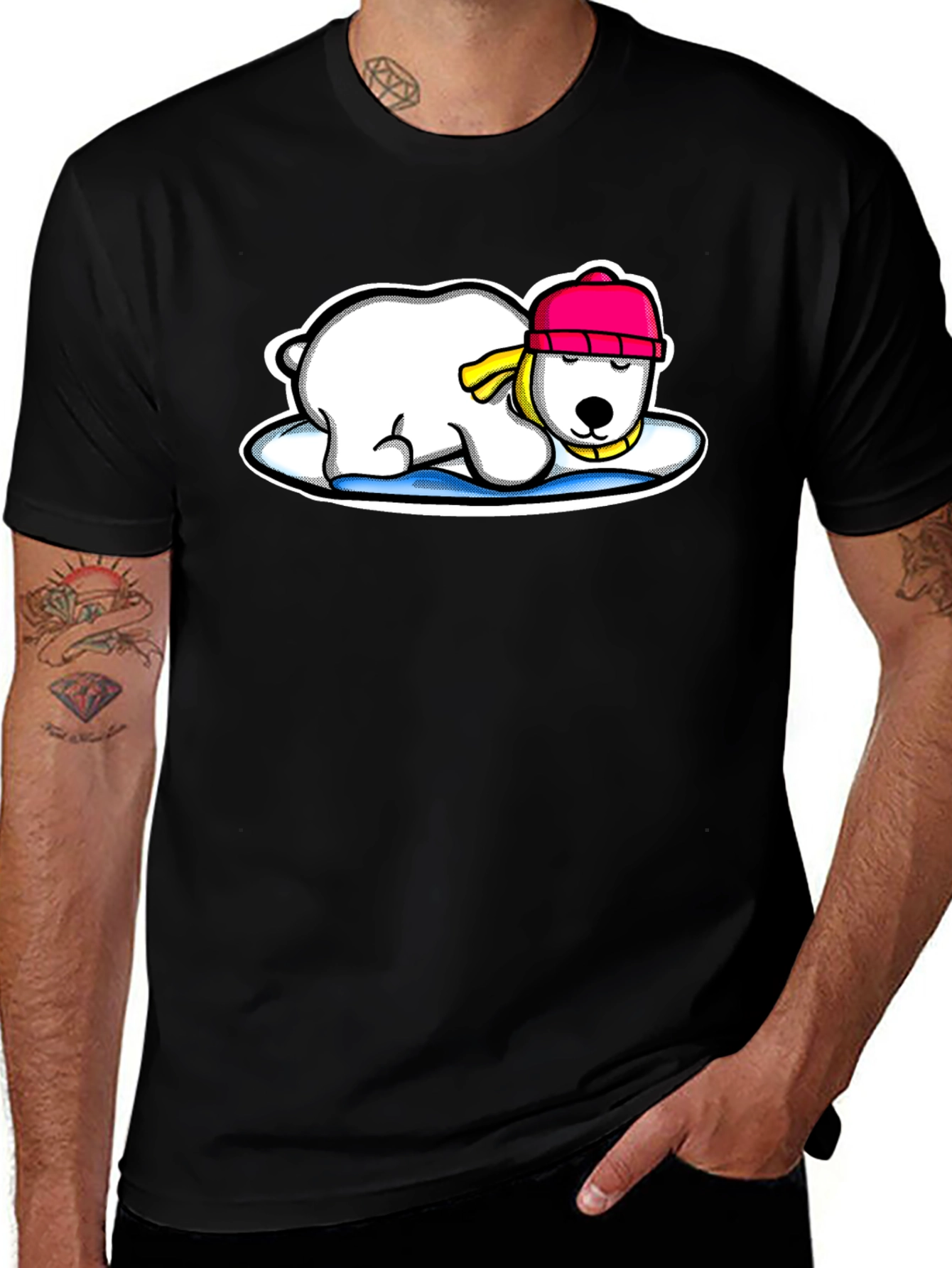Variant 5 of Polar Bear Graphic Tee - Cute Winter Style