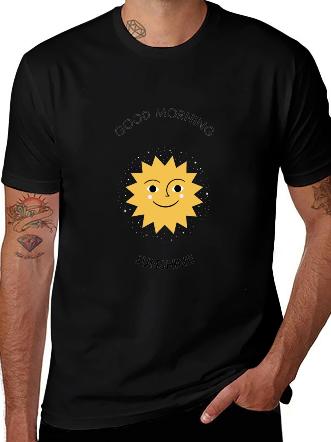 Variant 19 of Sunshine Graphic Tee - Black Cotton Blend