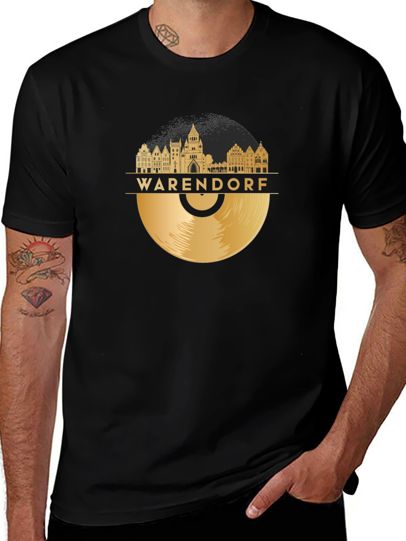 Warendorf Skyline Graphic Tee - City Pride Vinyl Record Design
