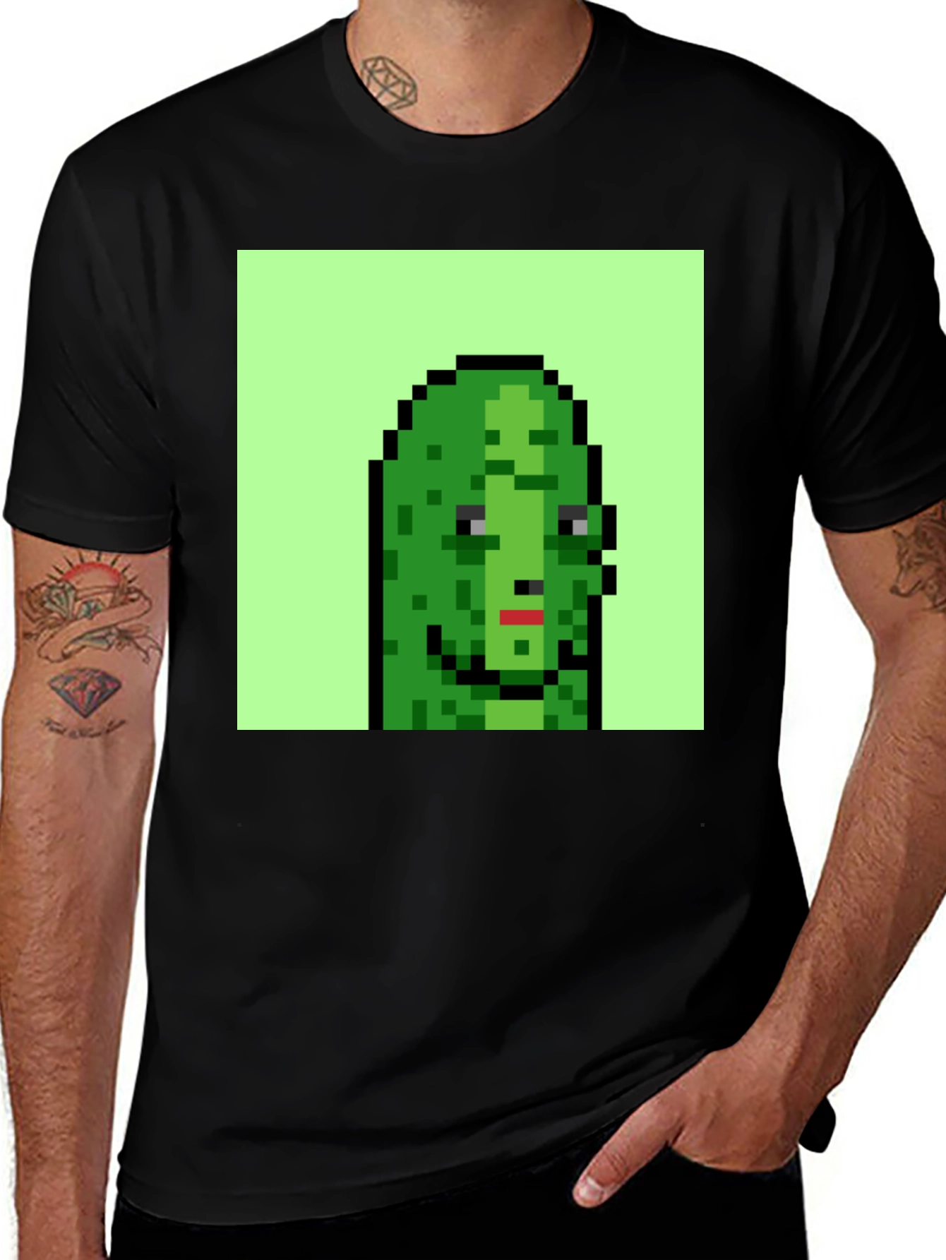 Variant 26 of Pickle Rick Pixel Art Graphic T-Shirt