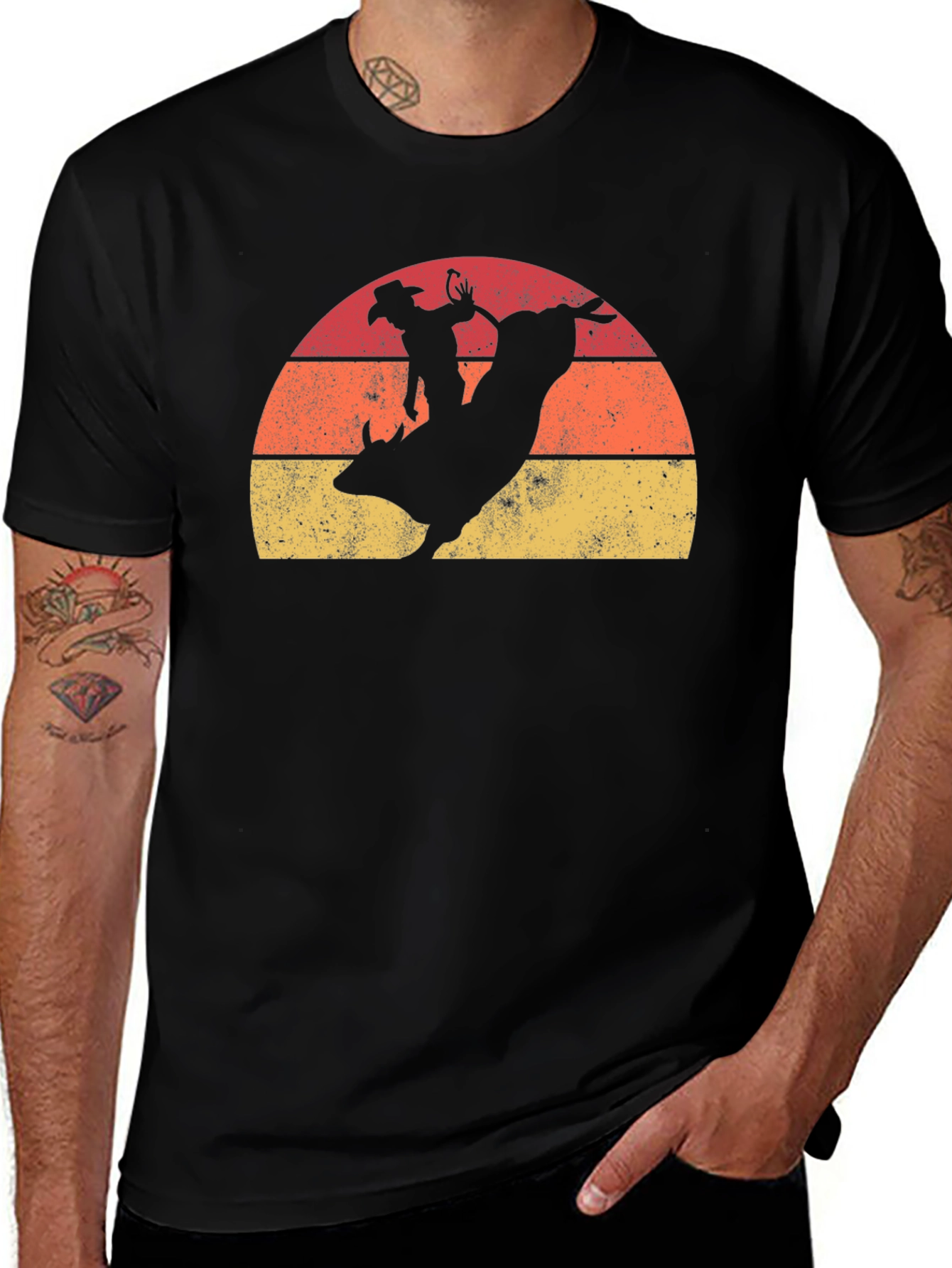 Variant 20 of Retro Bull Rider T-Shirt - Western Style