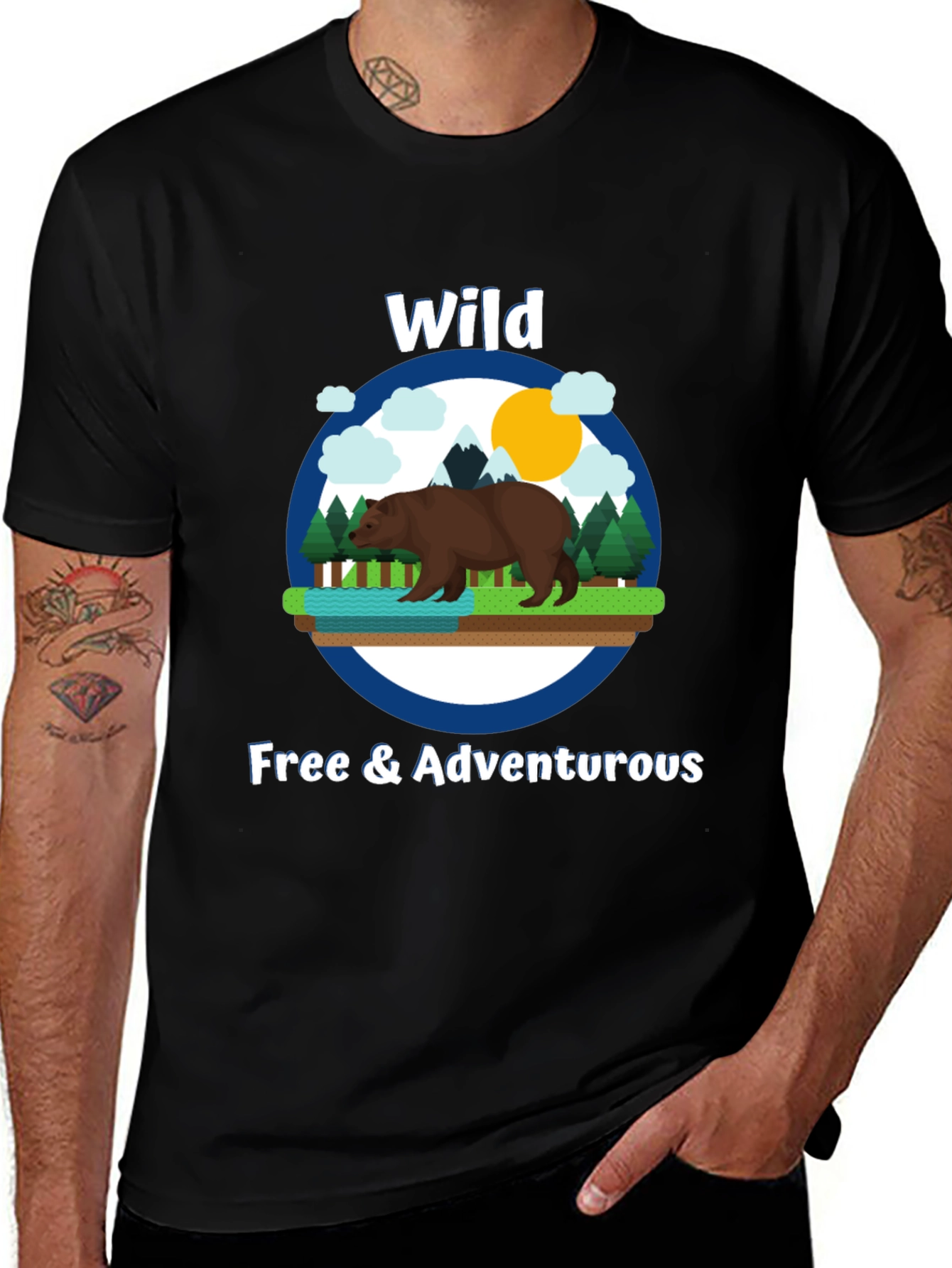 Variant 9 of Wild & Adventurous Bear Graphic T-Shirt